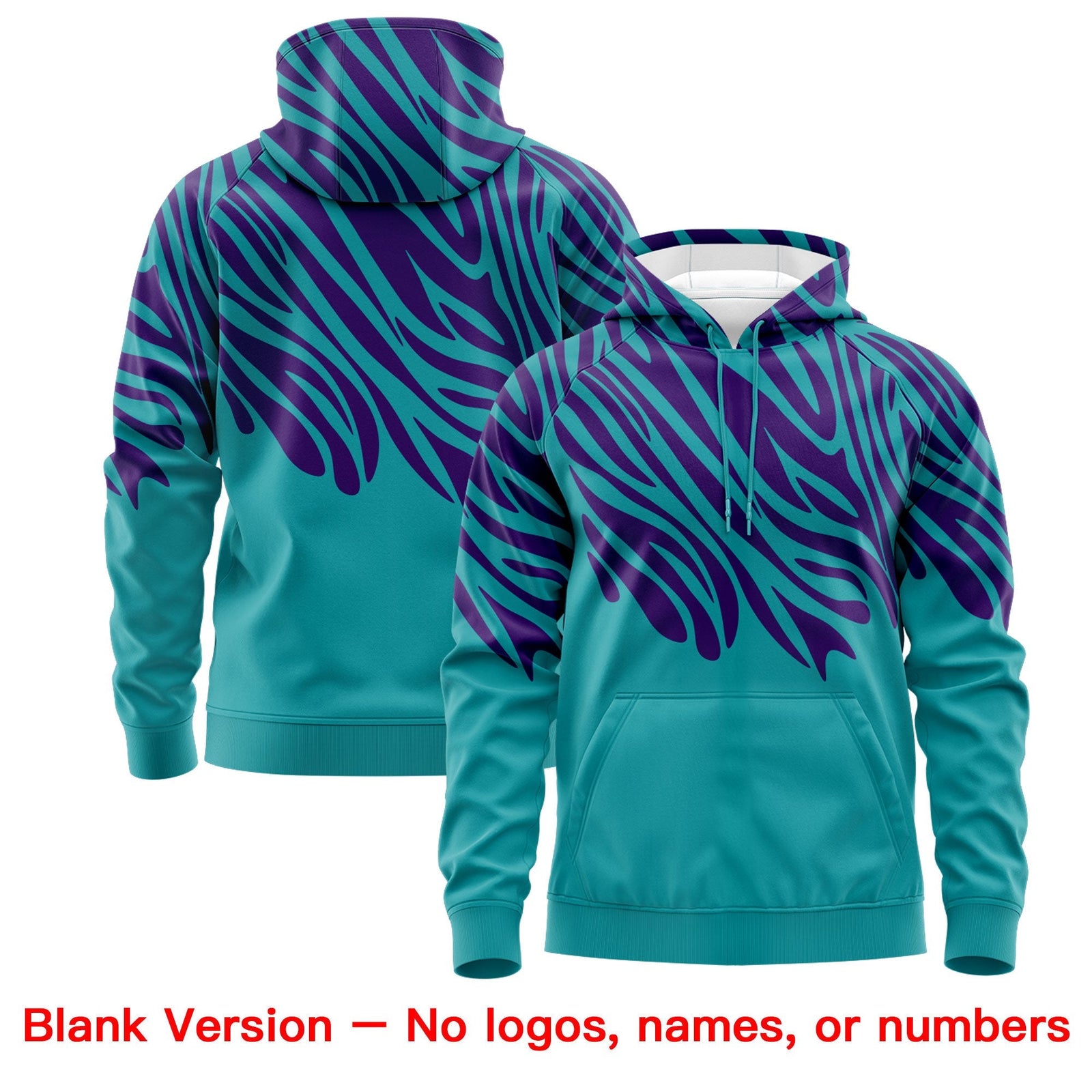 Custom Aqua Purple White Leopard Print Pullover Sweatshirt Hoodie| KXKSHOP