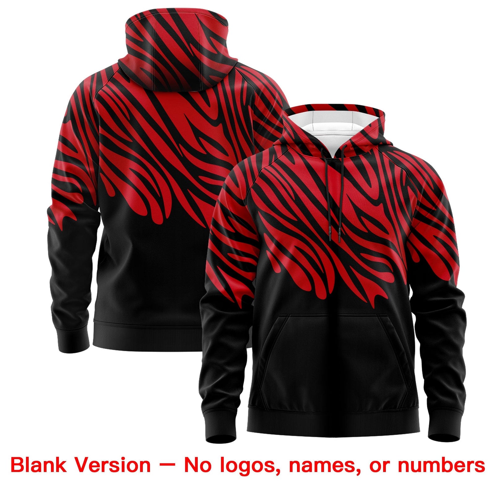 Custom Red Black Leopard Print Pullover Sweatshirt Hoodie| KXKSHOP