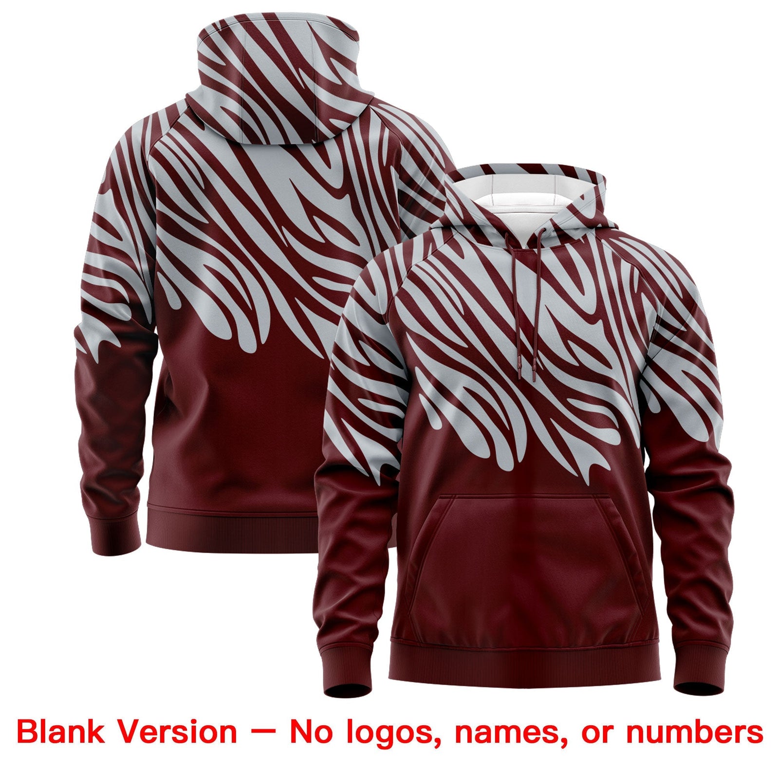 Custom Silver Crimson Leopard Print Pullover Sweatshirt Hoodie| KXKSHOP
