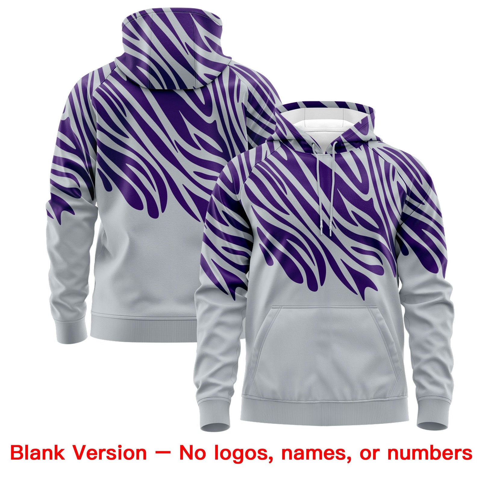 Custom Purple Silver Leopard Print Pullover Sweatshirt Hoodie| KXKSHOP