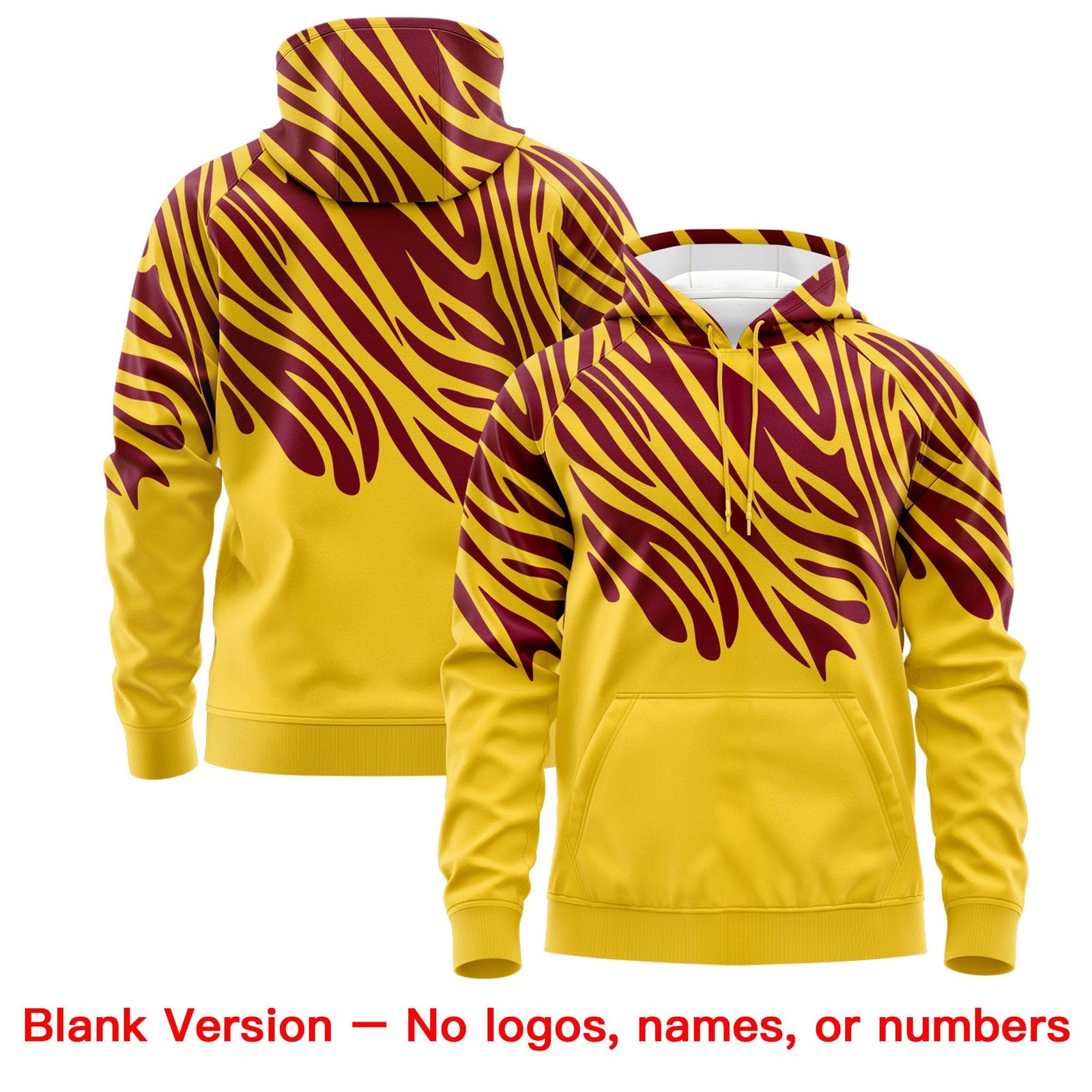 Custom Crimson Gold Leopard Print Pullover Sweatshirt Hoodie| KXKSHOP