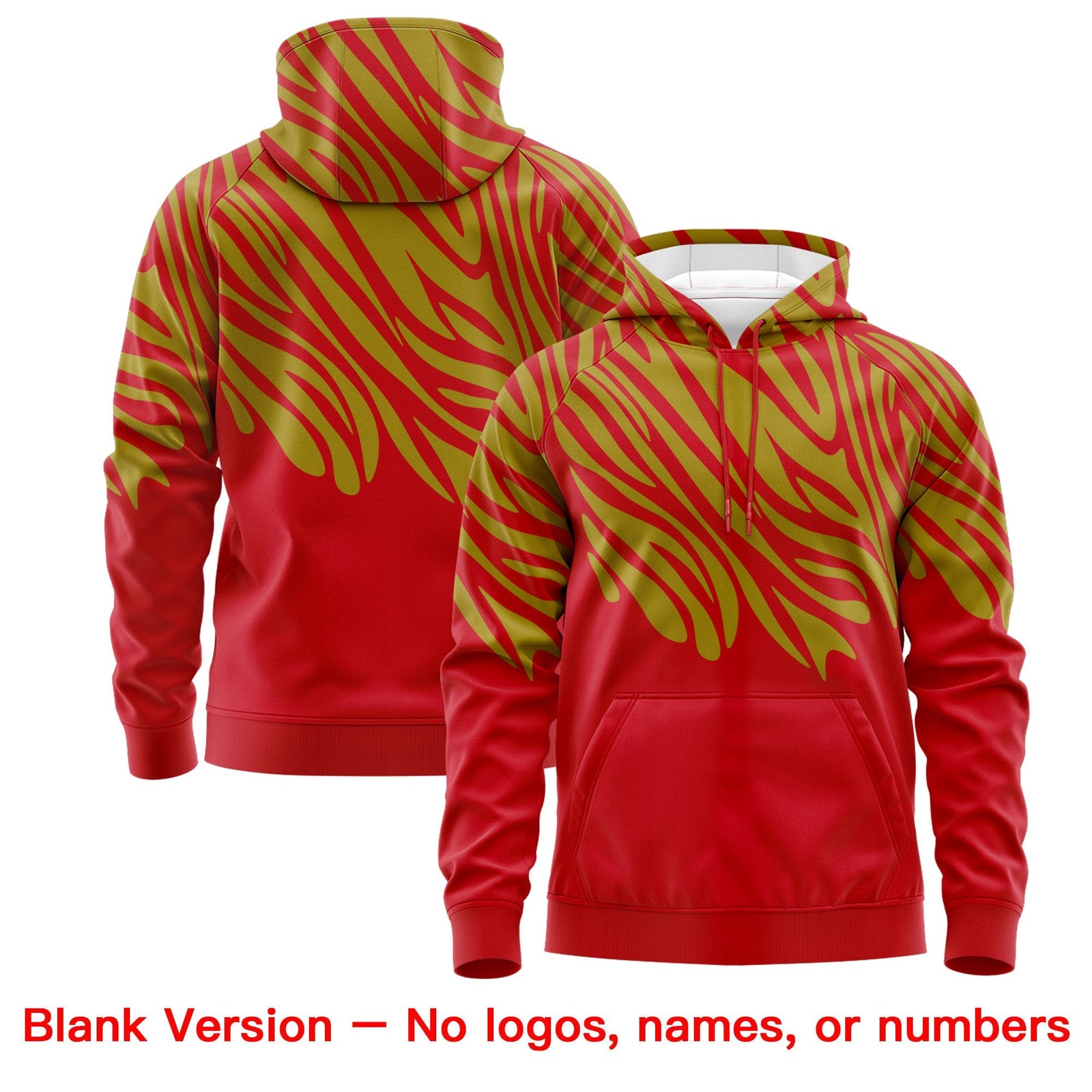 Custom Red Old Gold Leopard Print Pullover Sweatshirt Hoodie| KXKSHOP