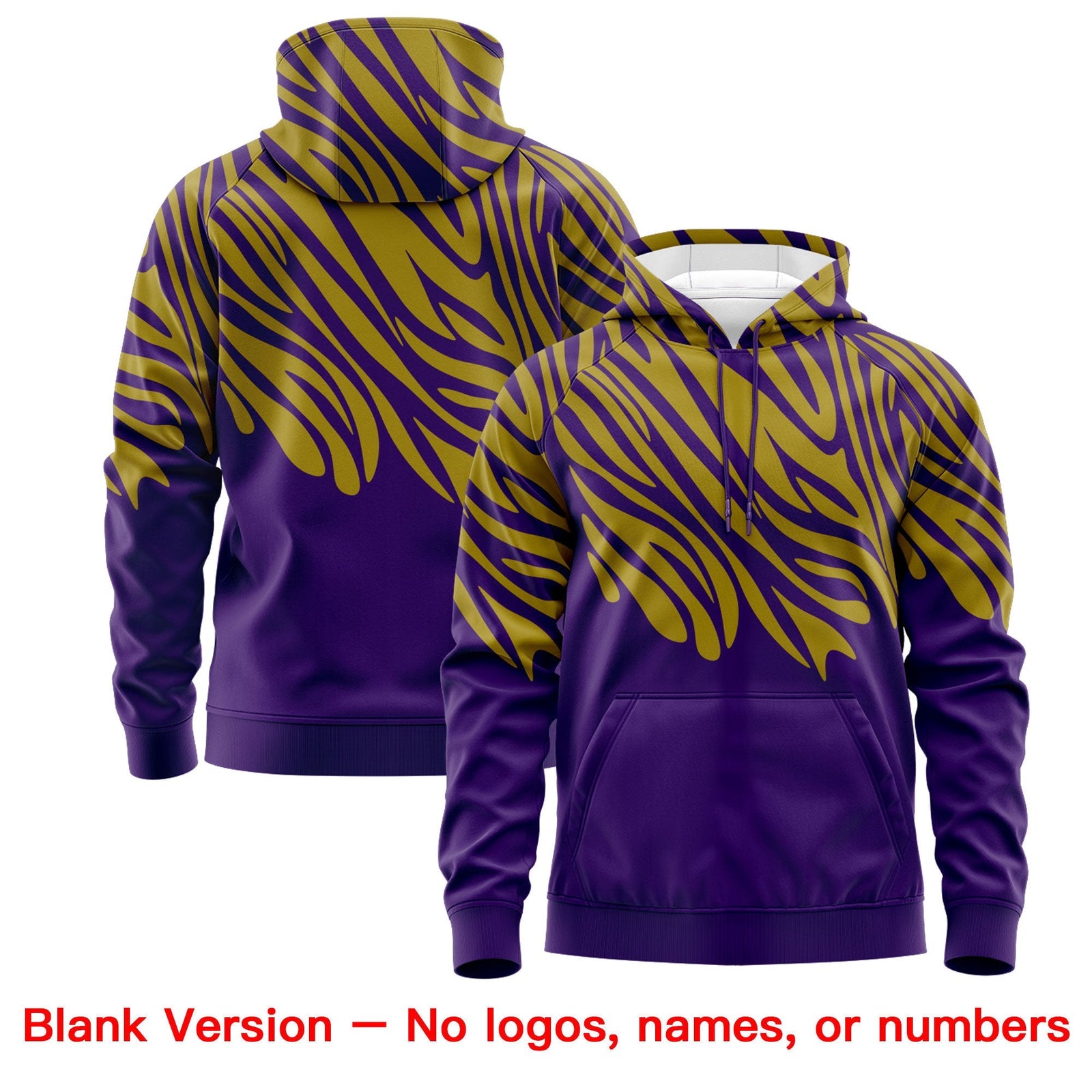 Custom Old Gold Purple Leopard Print Pullover Sweatshirt Hoodie| KXKSHOP
