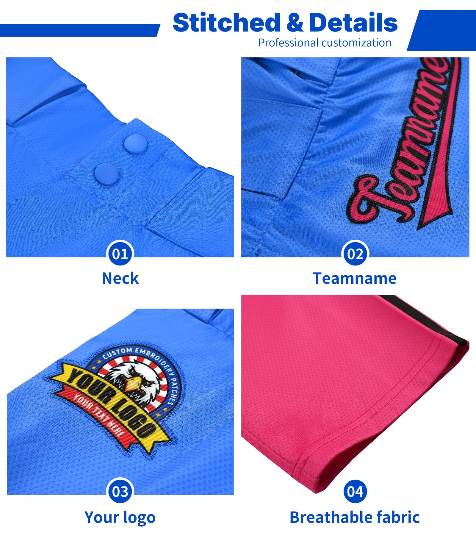 Custom Black Light Blue-Red Classic Fit Stretch Practice Loose-fit Baseball Pants