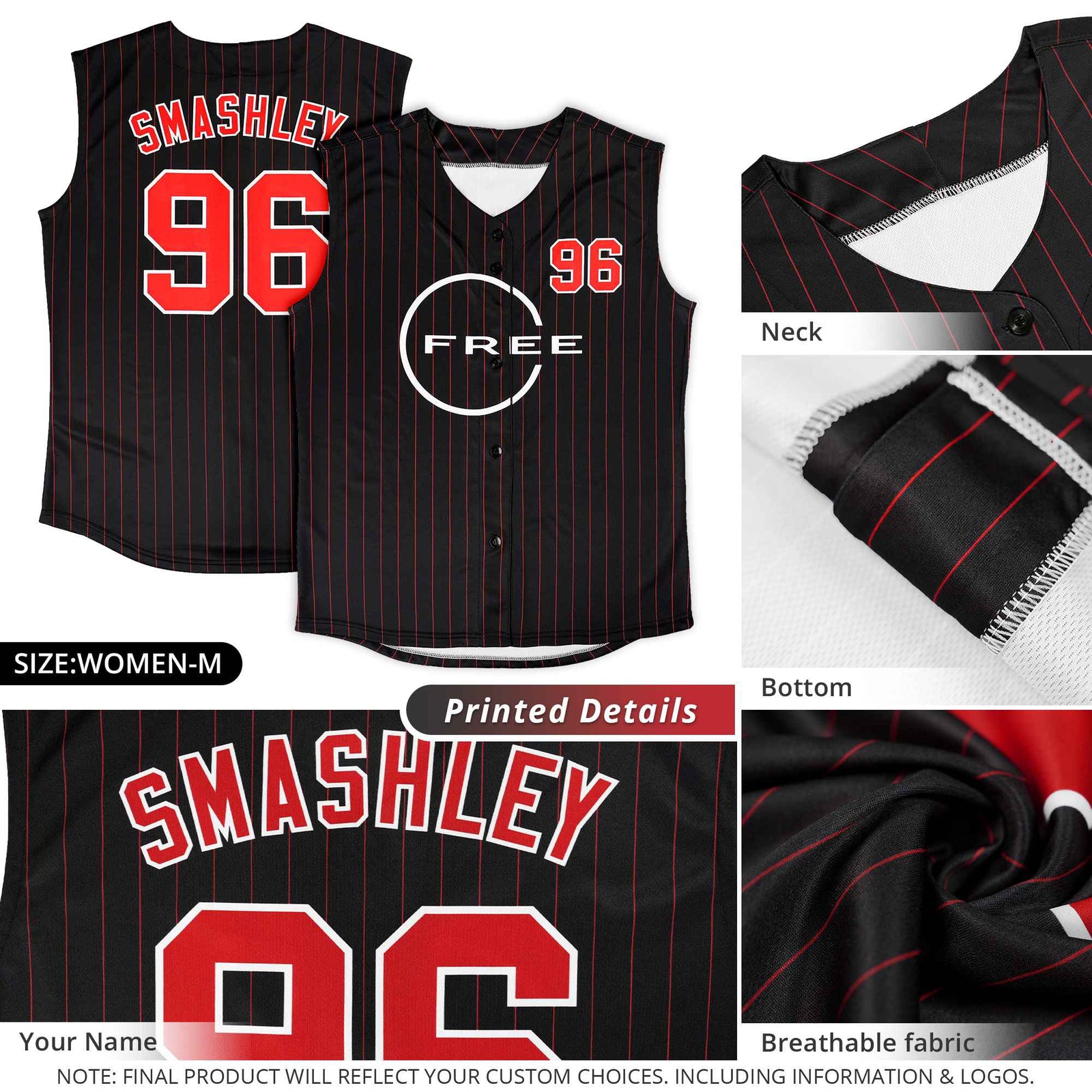 Custom Black White-Black Sleeveless Stripe Fashion Baseball Jersey