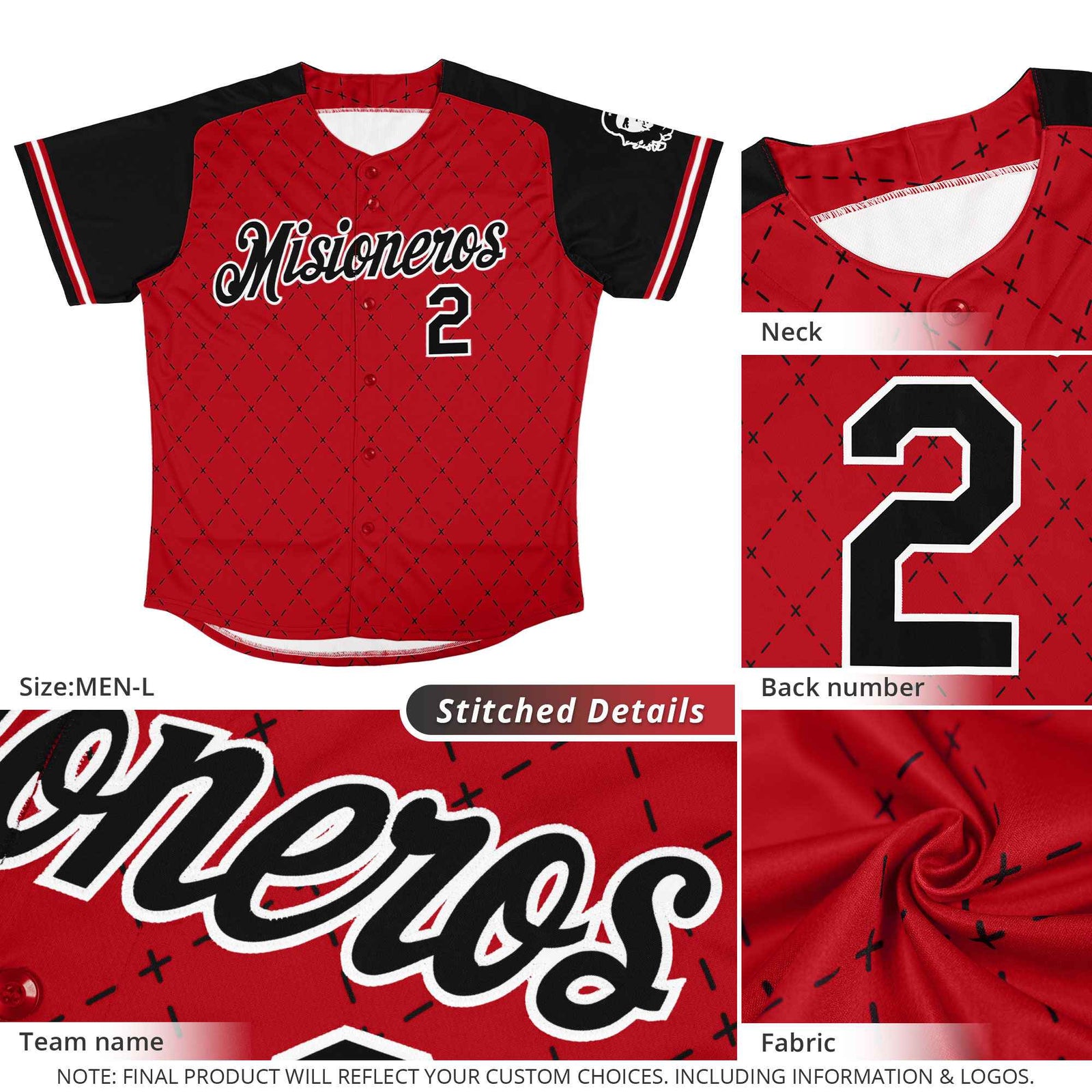 Custom Red Navy-White Rhombus Authentic Baseball Jersey