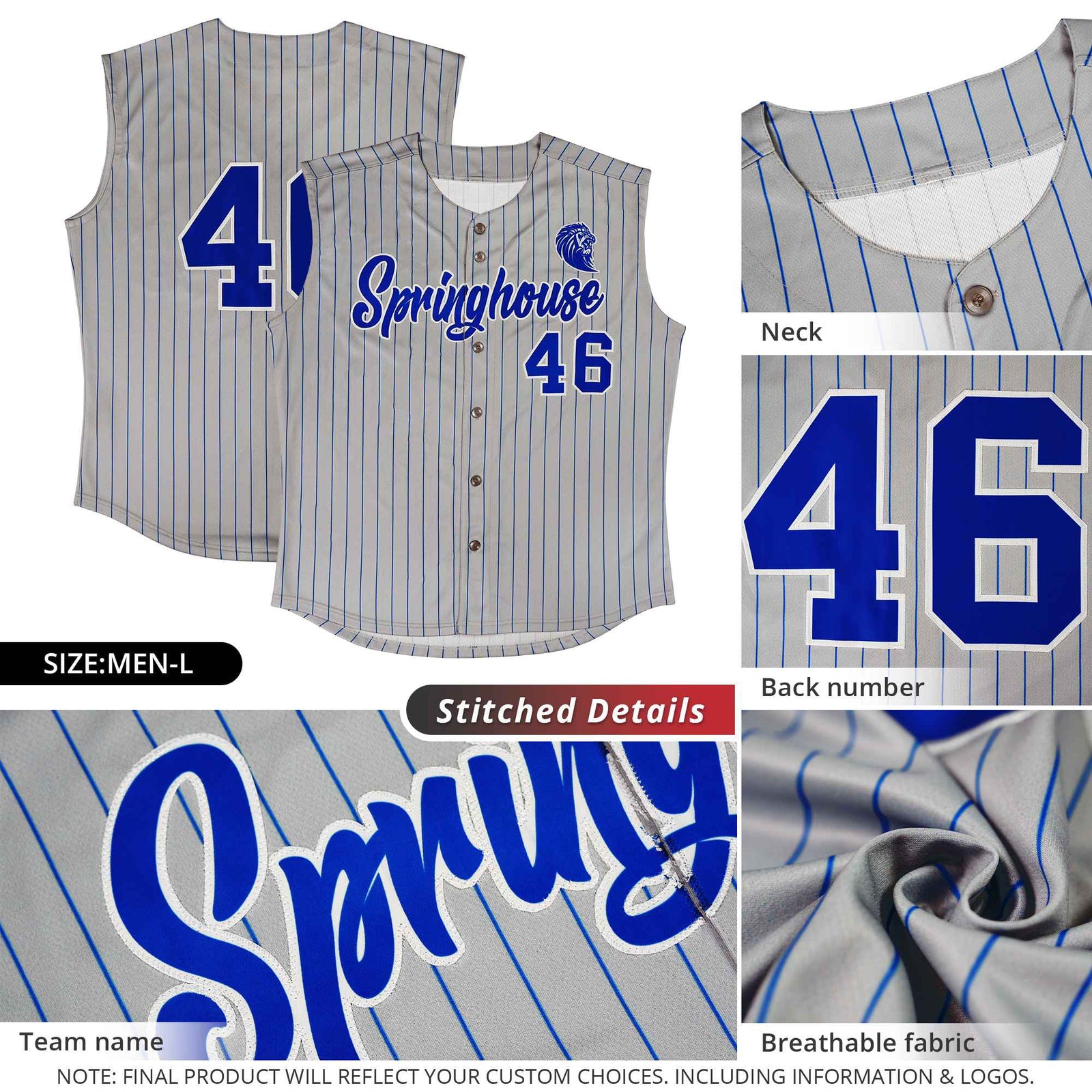 Custom Orange Navy-White Sleeveless Stripe Fashion Baseball Jersey