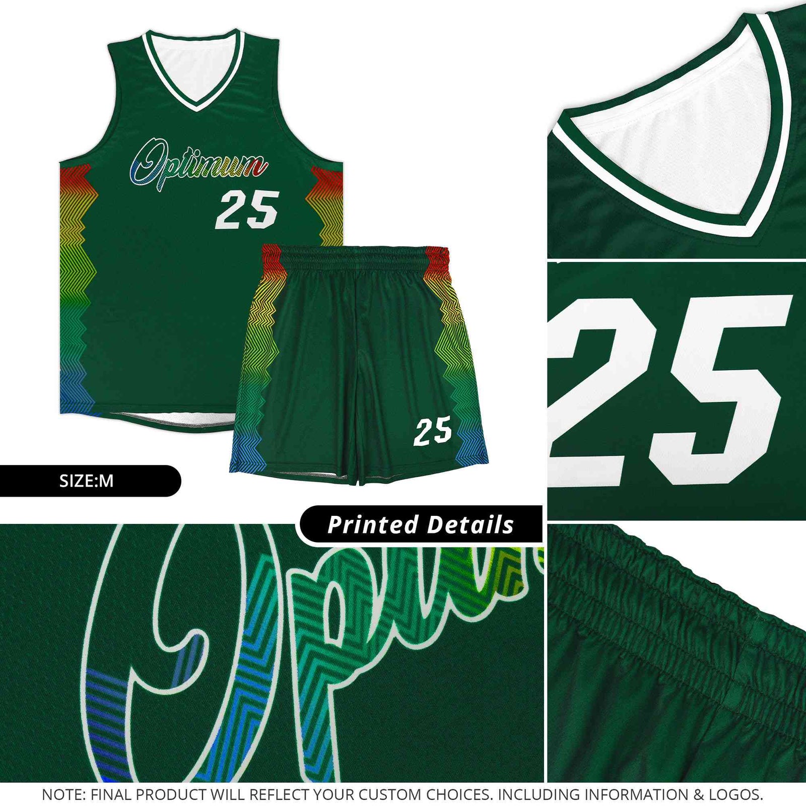 Custom Orange Denver Nuggets Rainbow Side Sports Uniform Basketball Jersey