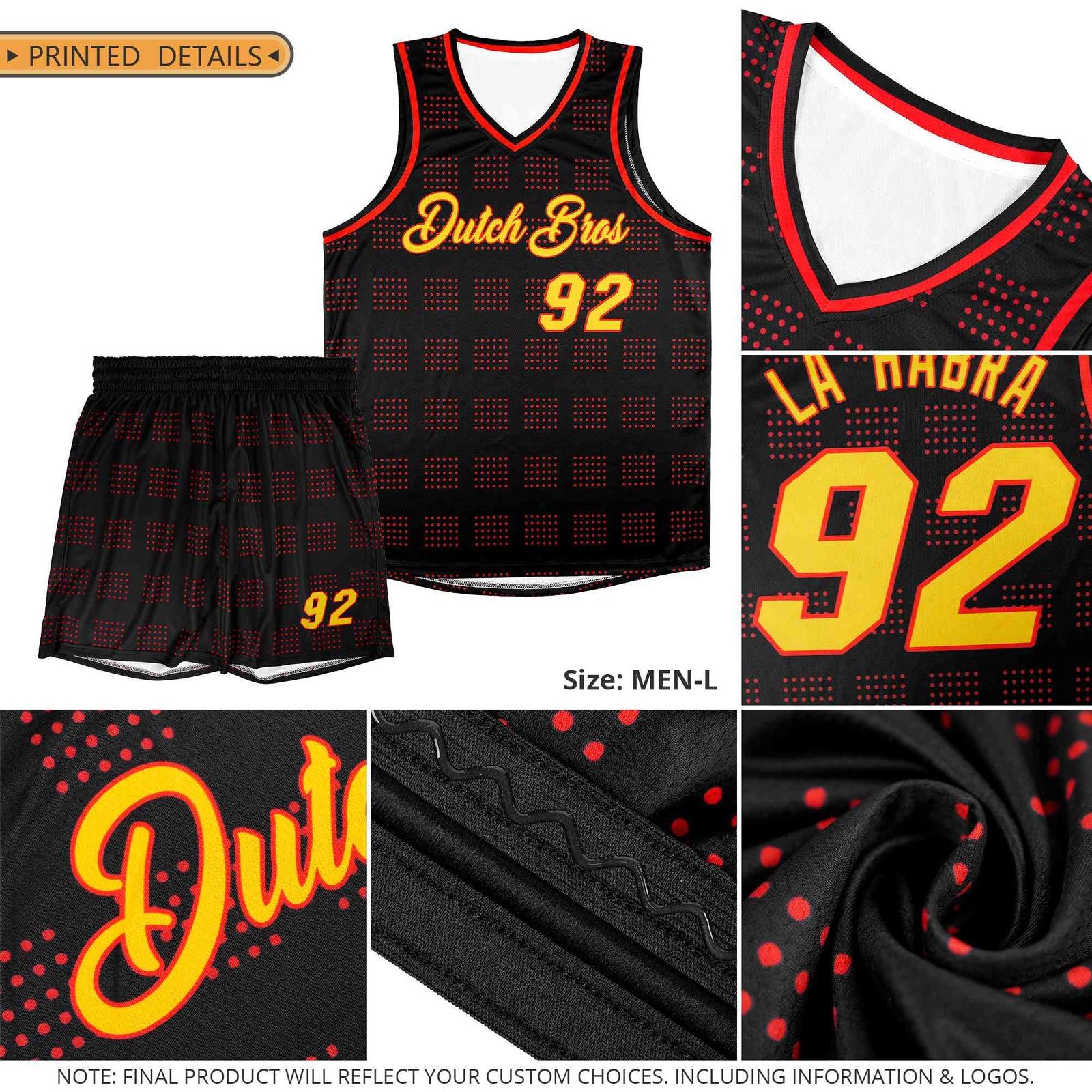 Custom Black White Trailblazer Dot Pattern Sports Uniform Basketball Jersey