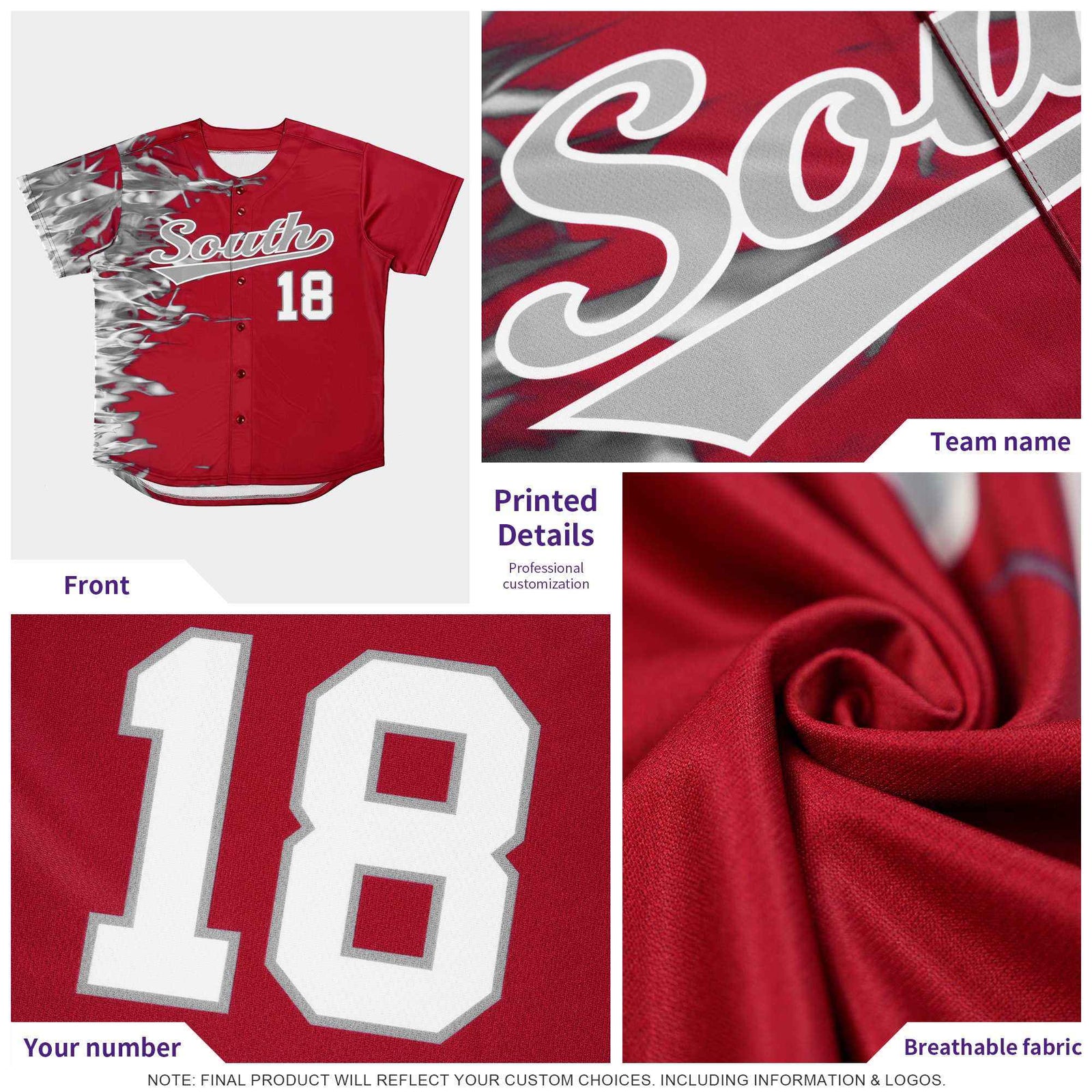 Custom Powder Blue Personalized 3D Flame Design Authentic Baseball Jersey