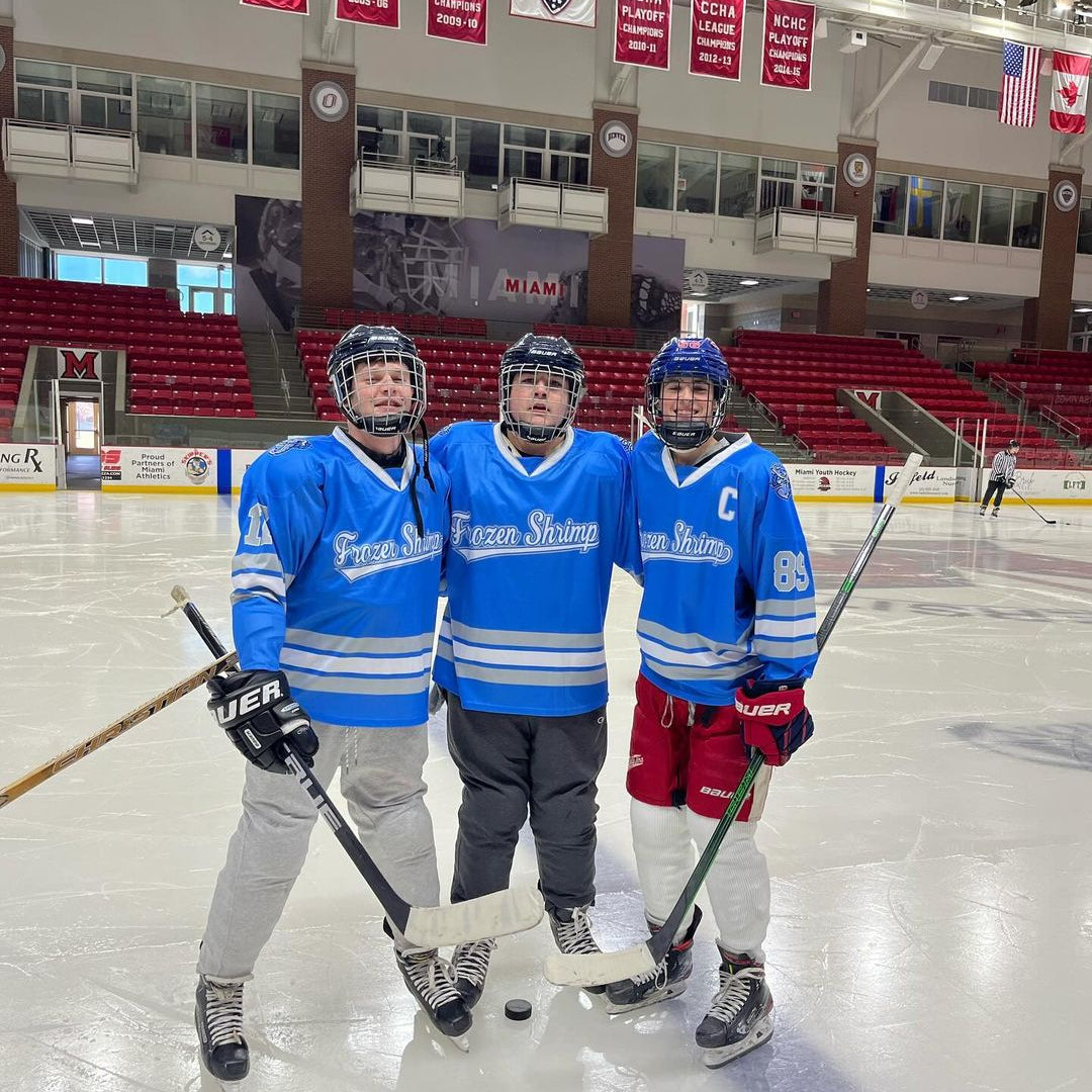 Custom Powder Blue White-Gray Lace-Up Neck Hockey Jersey