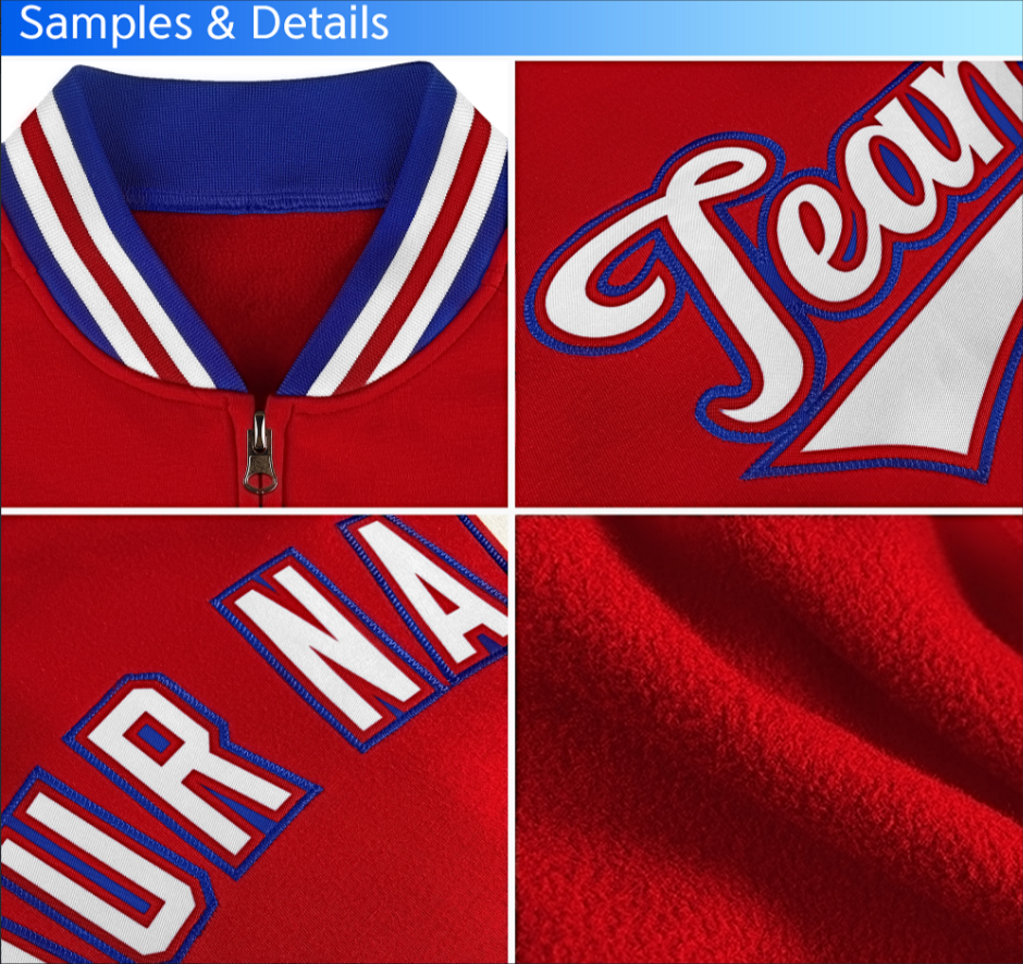 Custom Royal White-Powder Blue Classic Style Varsity Full-Snap Letterman Jacket