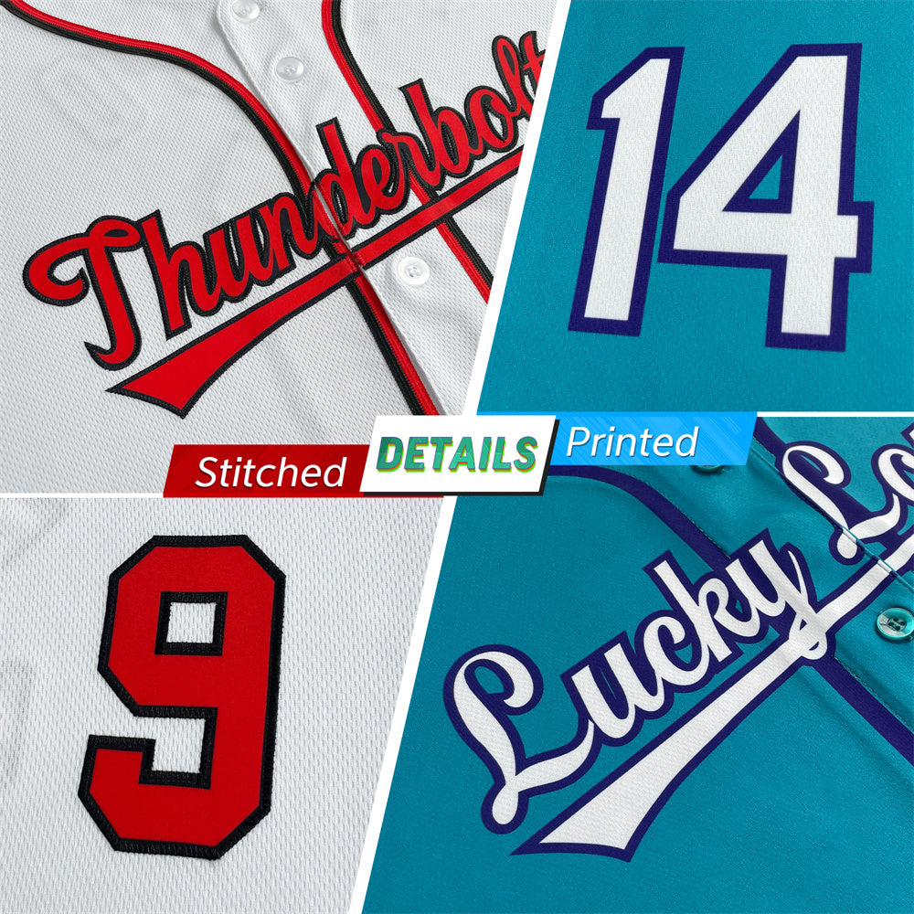 Custom Red Gold-White Classic Style Authentic Baseball Jersey