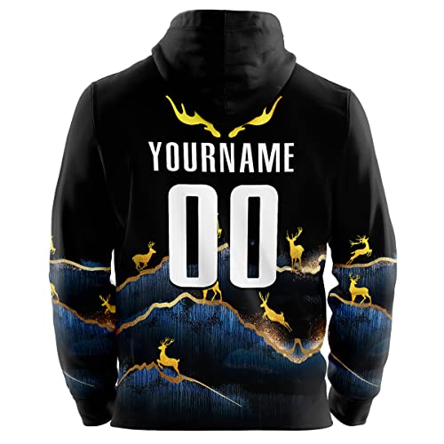 Custom Stitched Sportwear Black Graffiti Pattern Pullover Hoodie