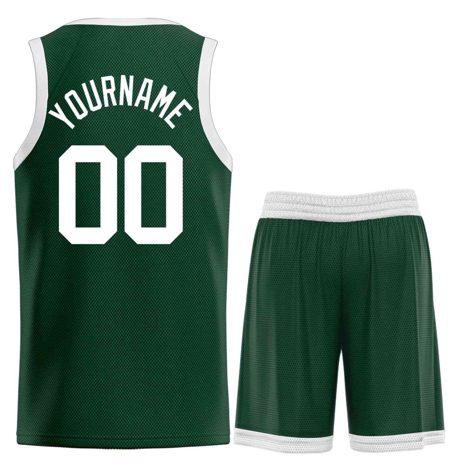 Custom Hunter Green WhiteBull Classic Sets Curved Basketball Jersey