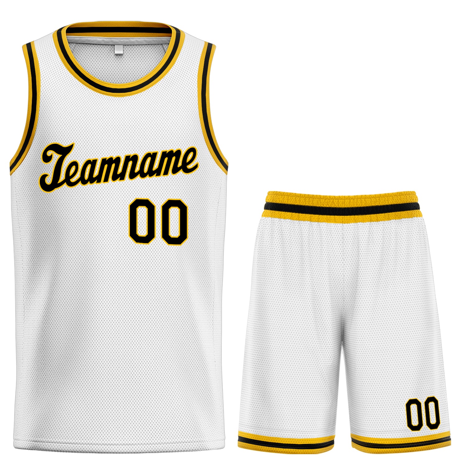 Custom White Yellow-Black Classic Sets Basketball Jersey