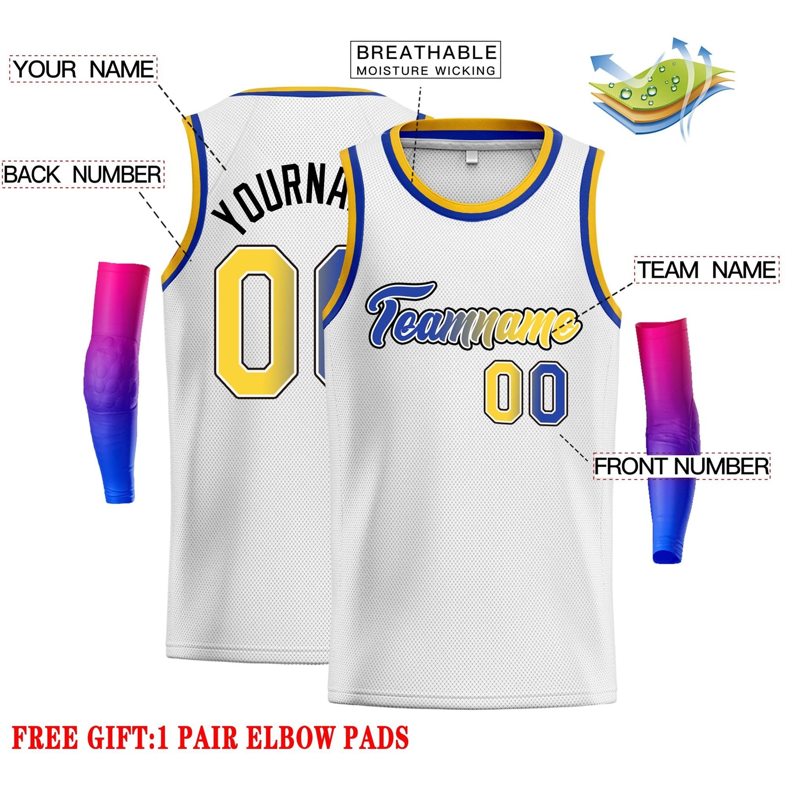 Custom White Navy-Black Classic Tops Fonts Gradient Fashion Tops Men Casual Basketball Jersey