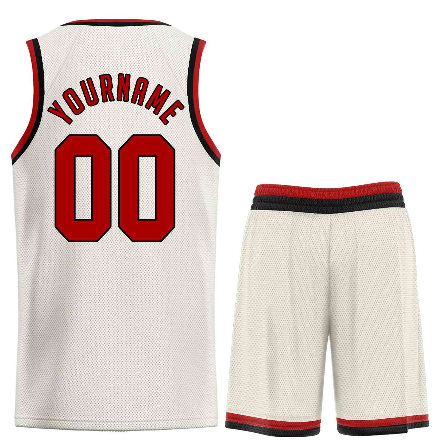 Custom Cream Red-Black Classic Sets Sports Uniform Basketball Jersey