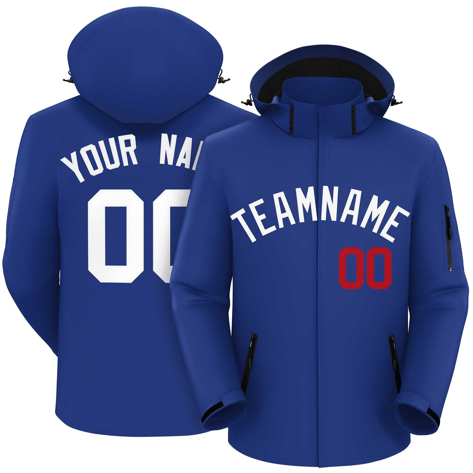 Custom Royal White Classic Style Waterproof Jacket