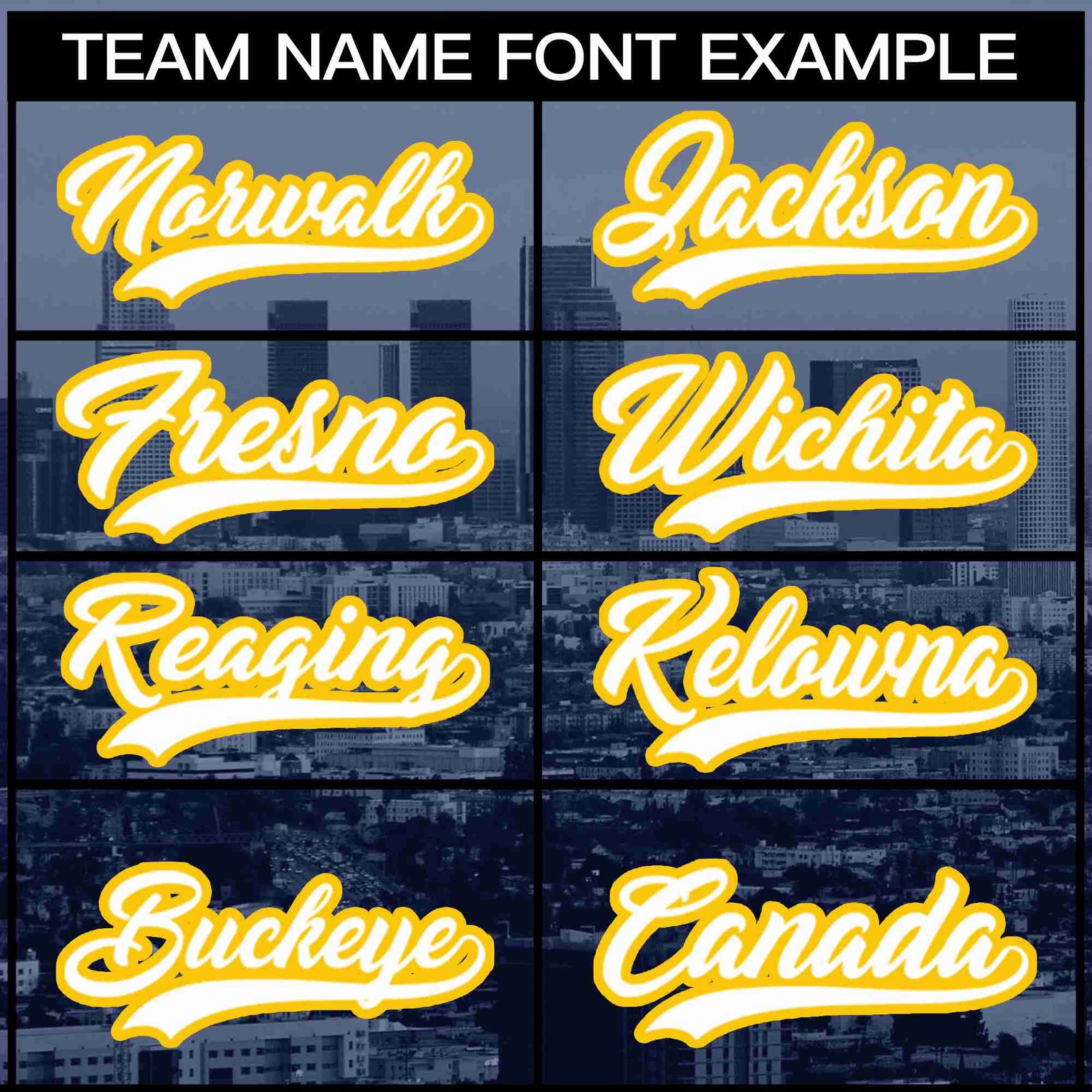 Custom Navy White-Yellow Los Angeles City Skyline Baseball Jersey
