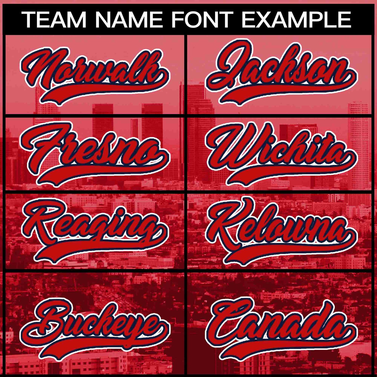Custom Red Red-Navy Los Angeles City Skyline Baseball Jersey