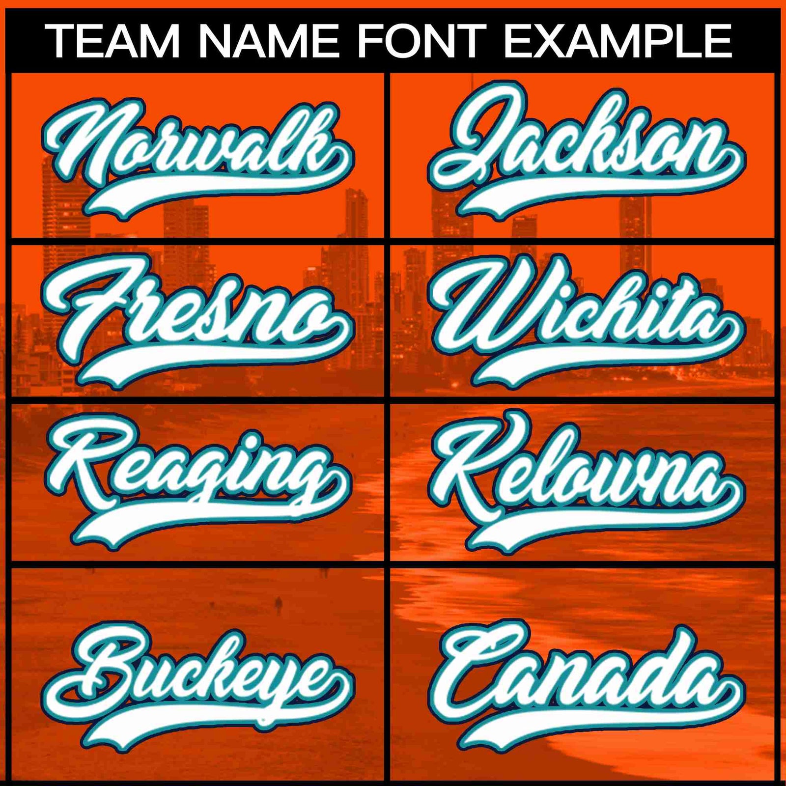 Custom Orange White-Aqua Miami City Skyline Baseball Jersey