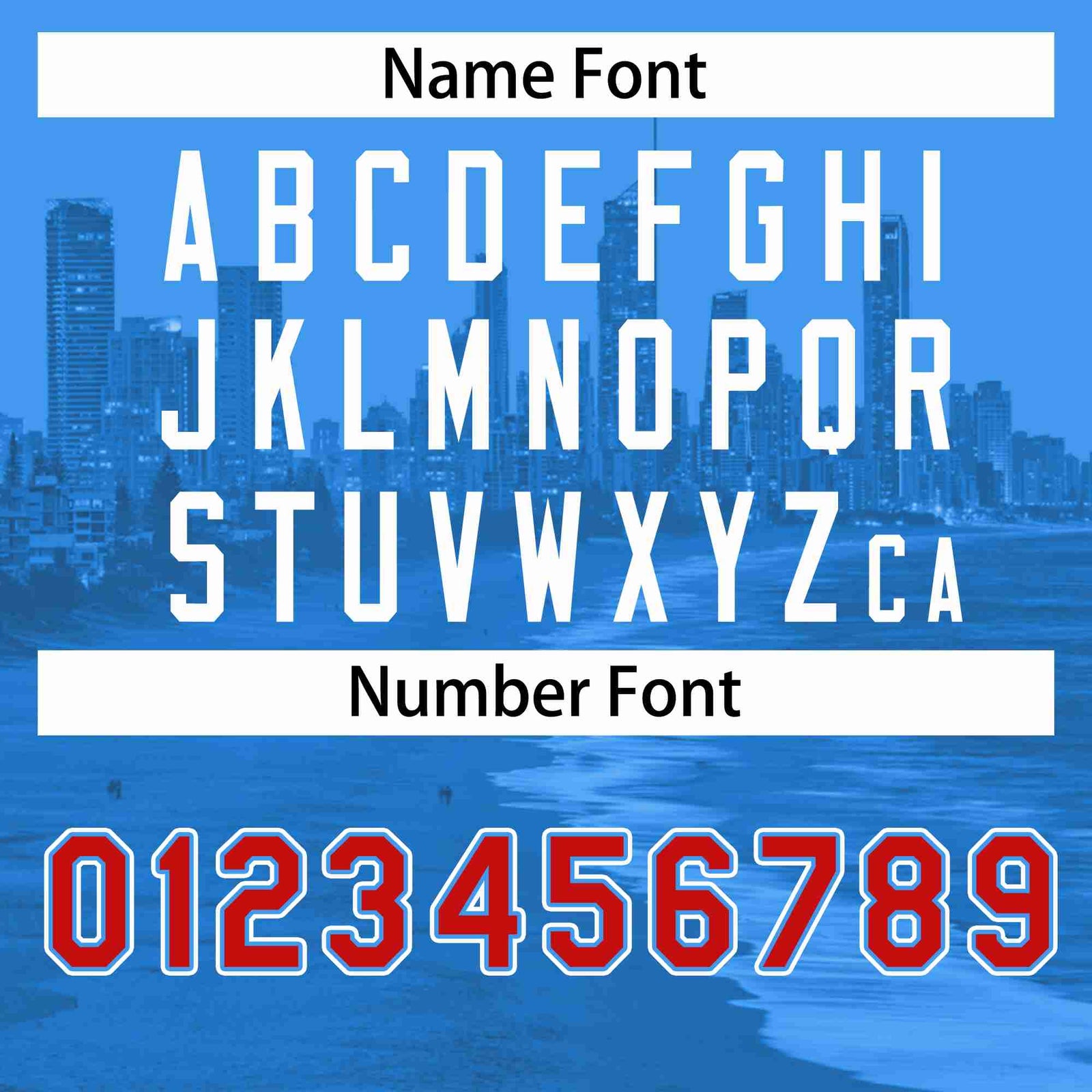 Custom Powder Blue Red-Powder Blue Miami City Skyline Baseball Jersey