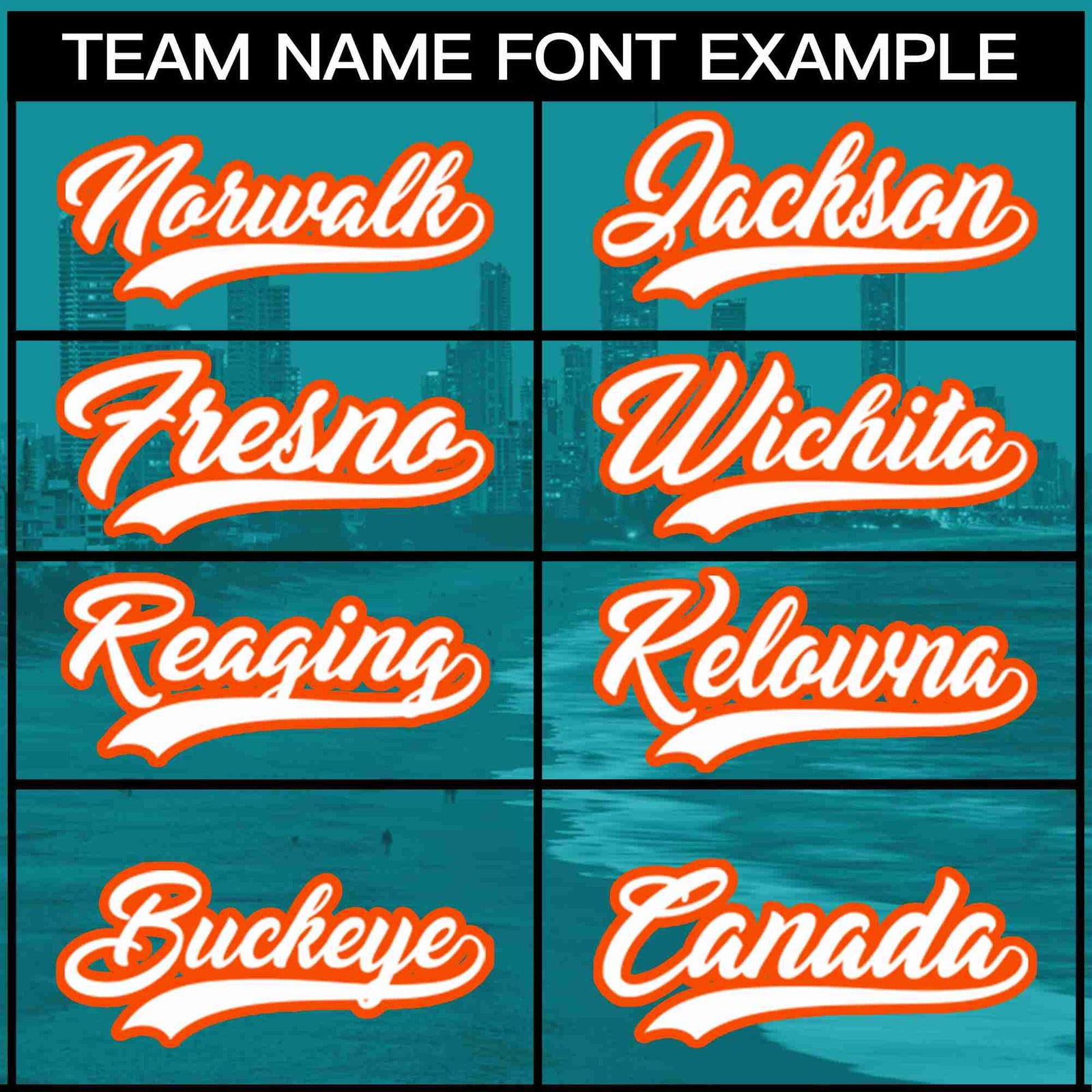 Custom Aqua White-Orange Miami City Skyline Baseball Jersey