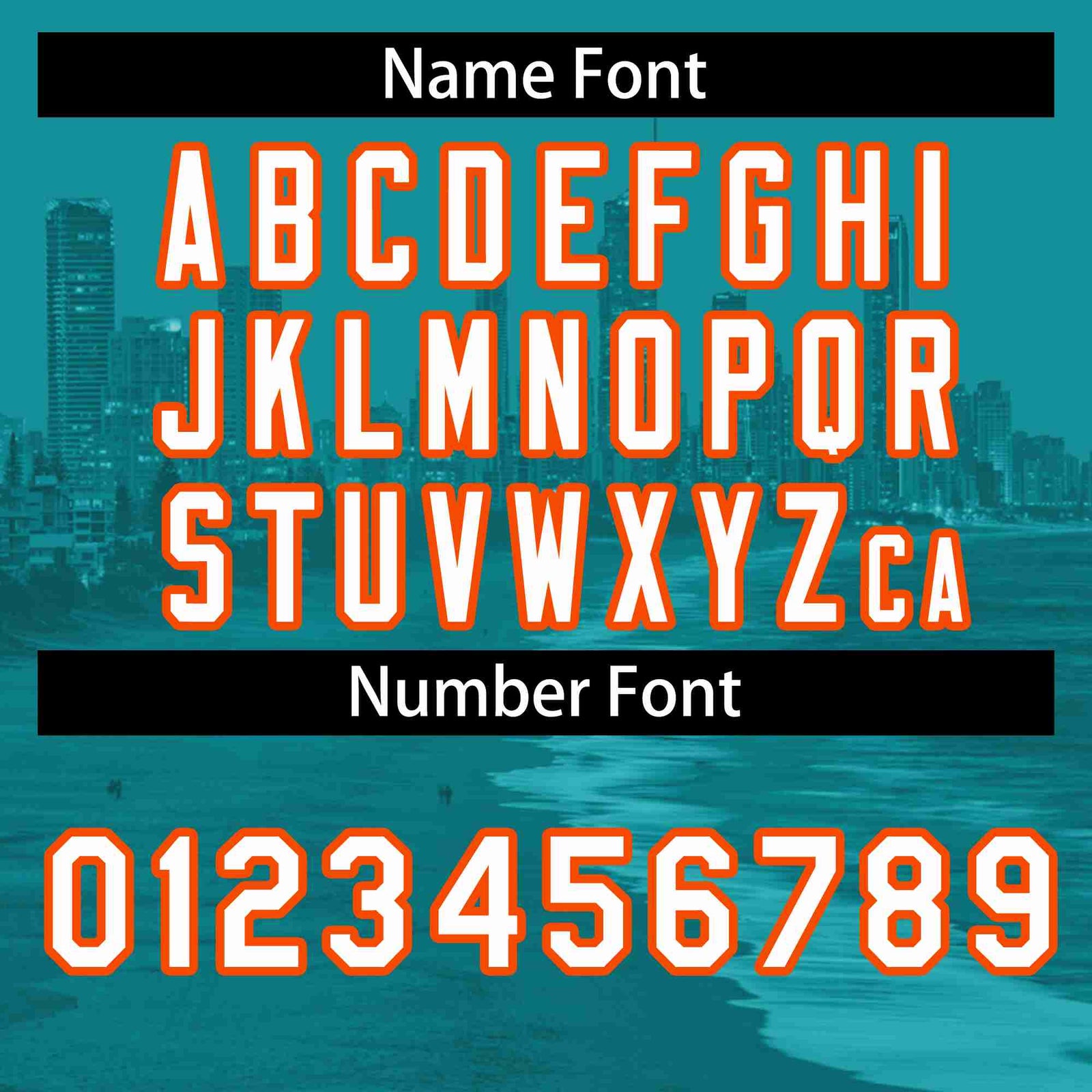 Custom Aqua White-Orange Miami City Skyline Baseball Jersey