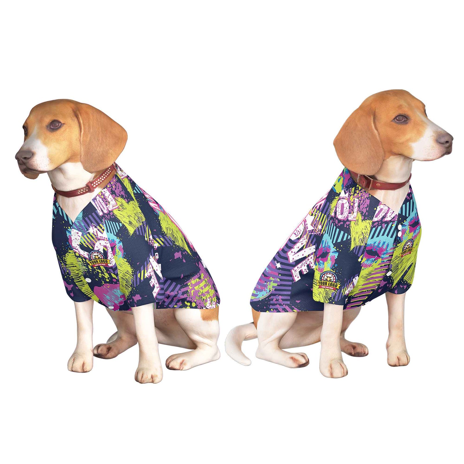 Custom White Pink Graffiti Pattern Dog Jersey