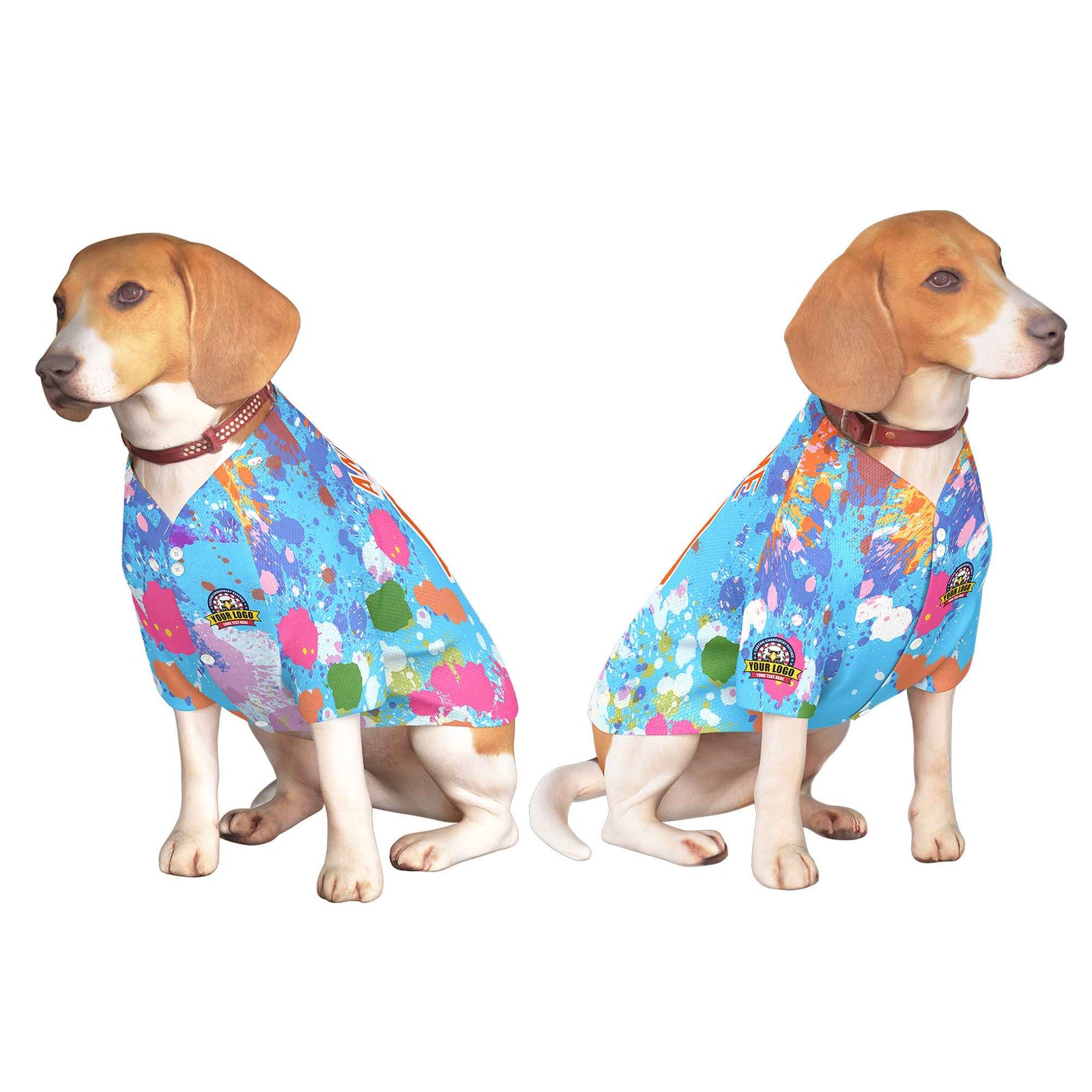 Custom Orange White Graffiti Pattern Dog Jersey