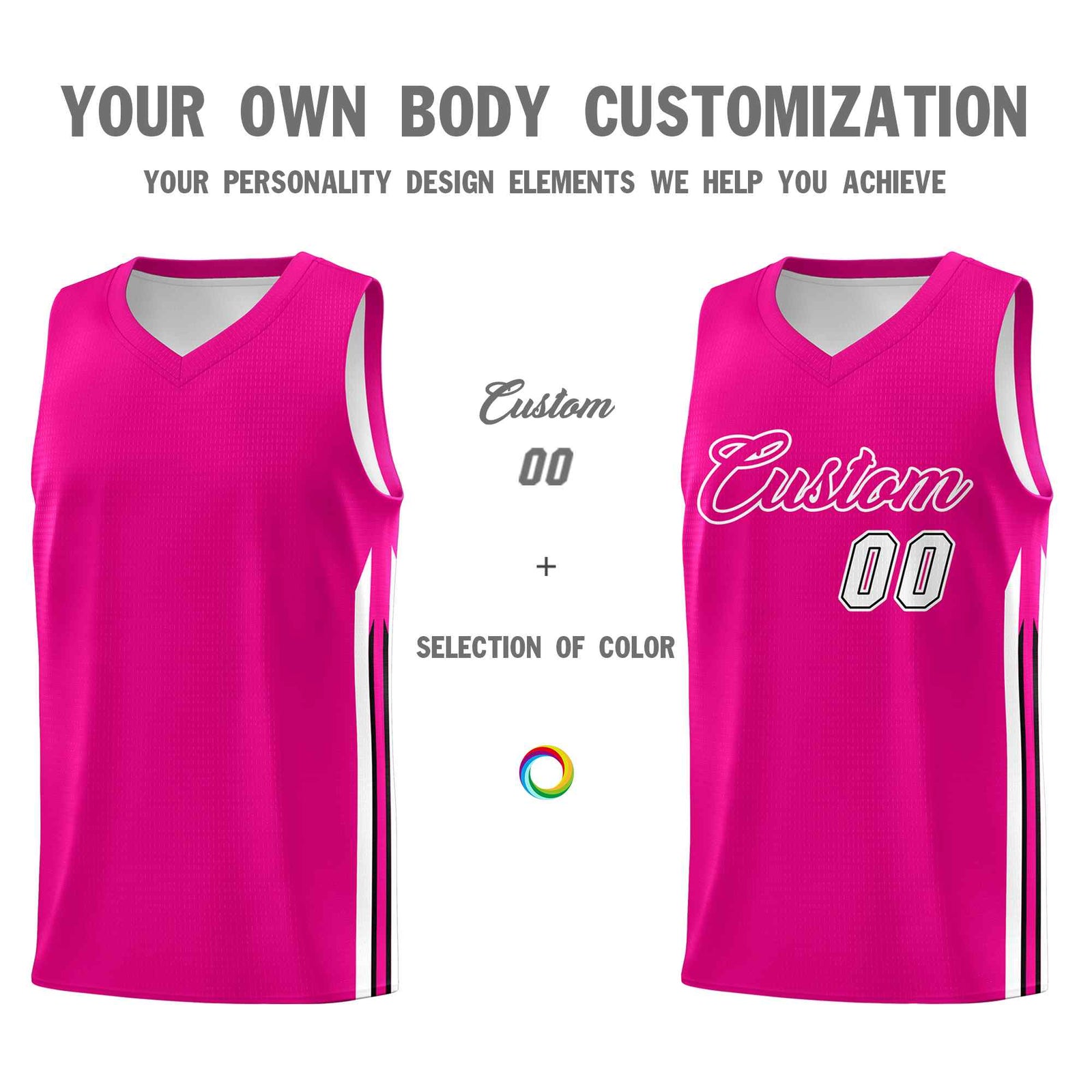 Custom Pink White Classic Sets Sports Uniform Basketball Jersey