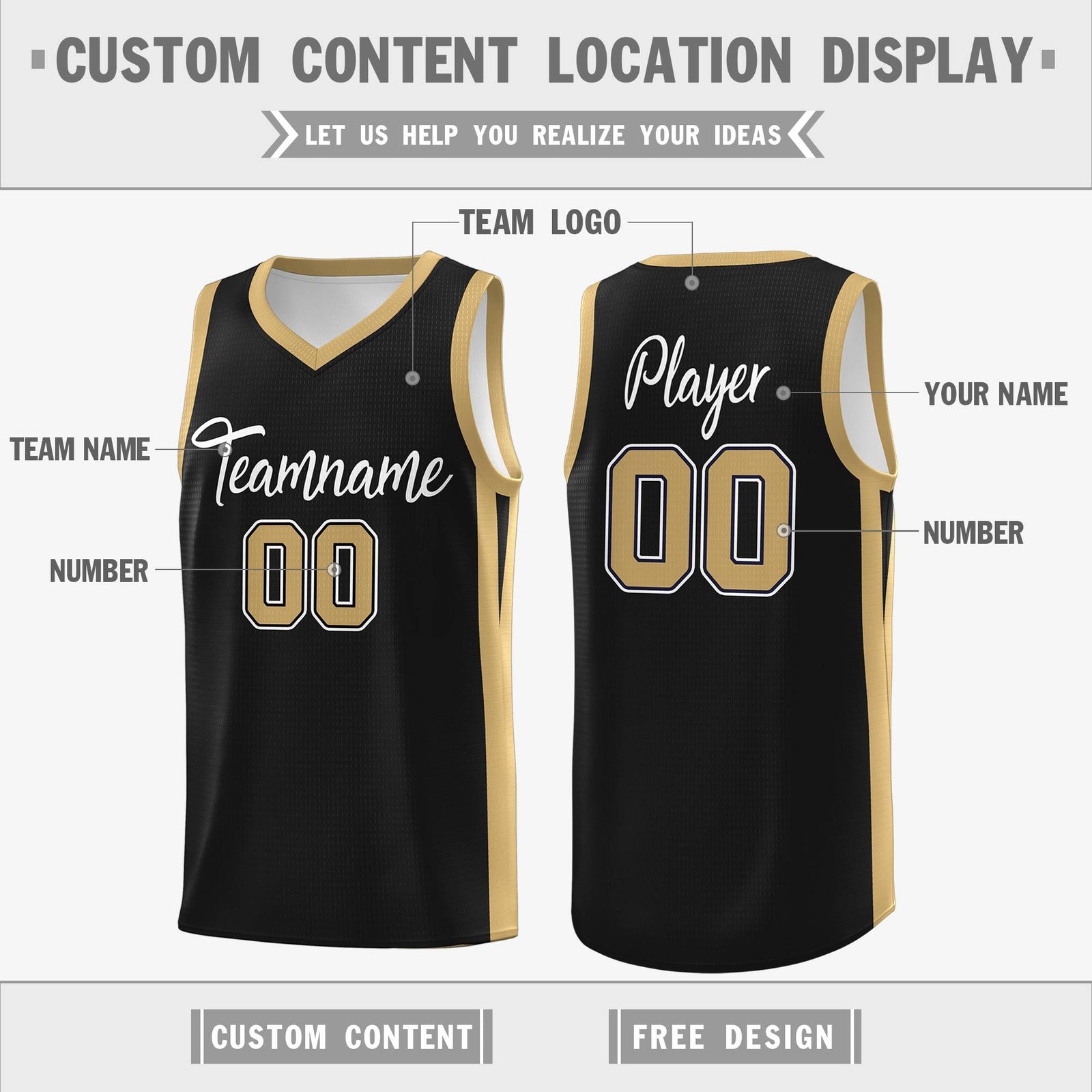 Custom Black White Classic Tops Mesh Sport Basketball Jersey