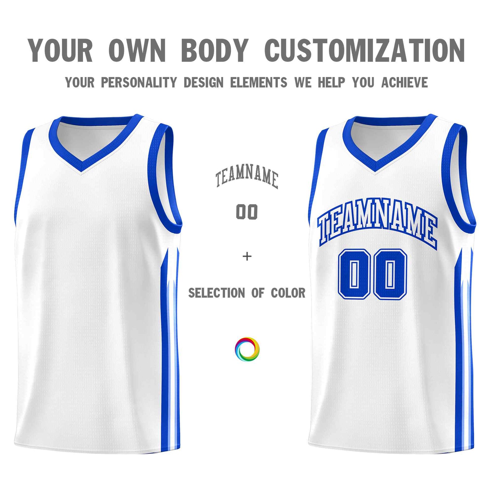 Custom White Royal Classic Sets Sports Uniform Basketball Jersey