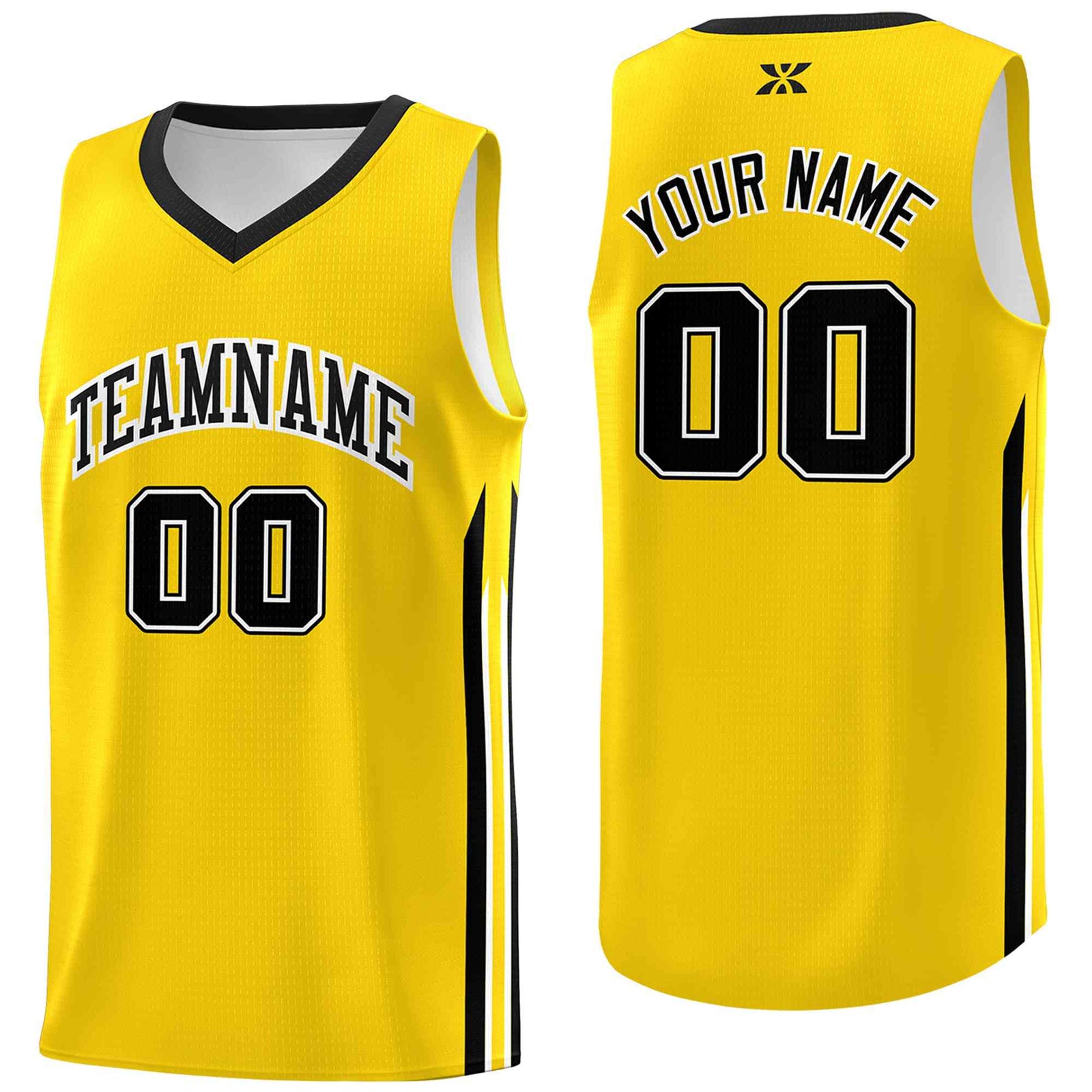 Custom Yellow Black-Classic Tops Mesh Sport Bull Basketball Jersey