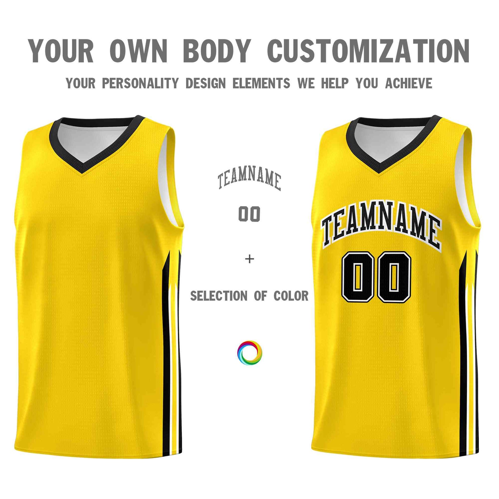 Custom Yellow Black-Classic Tops Mesh Sport Bull Basketball Jersey