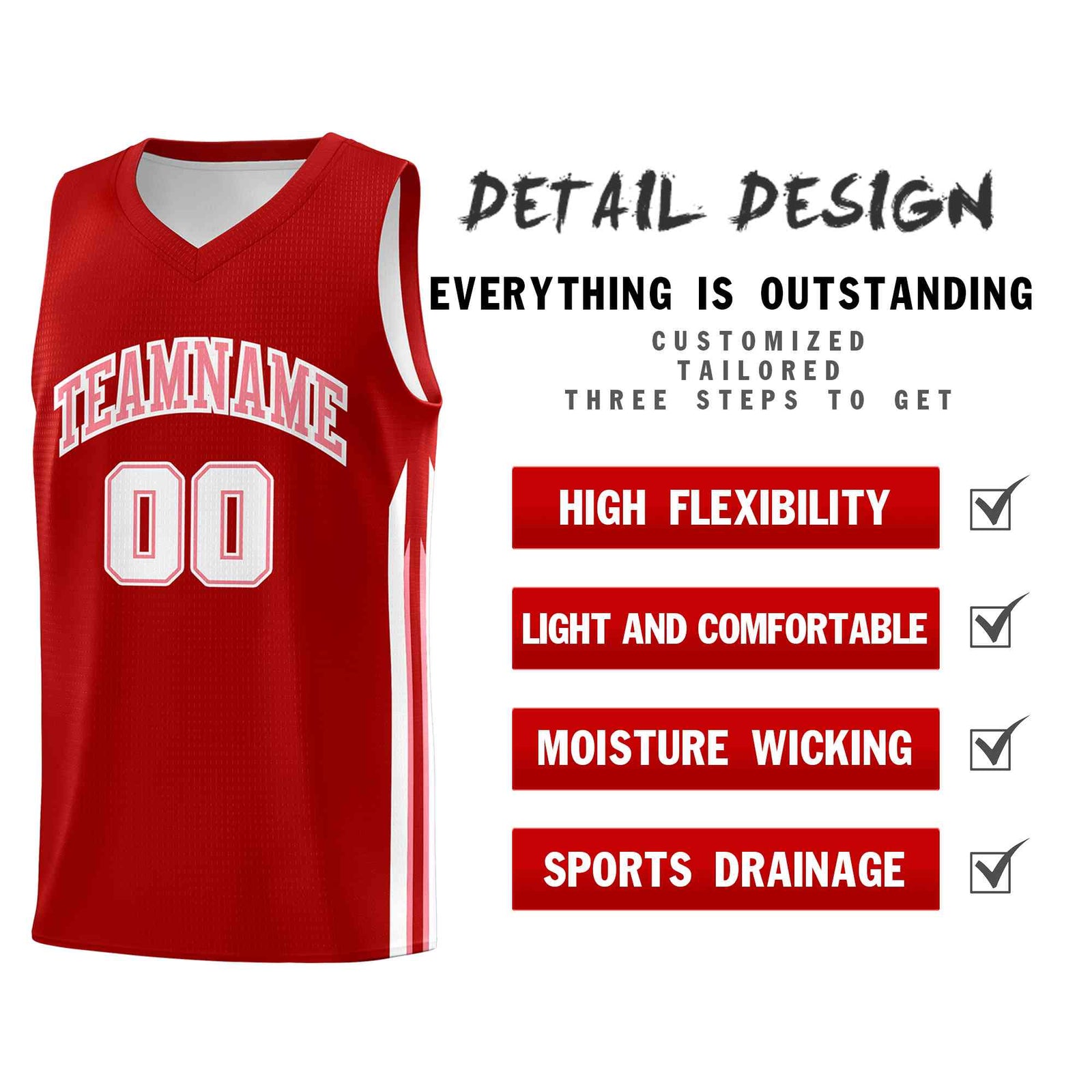 Custom Red Pink-Classic Tops Mesh Sport Bull Basketball Jersey