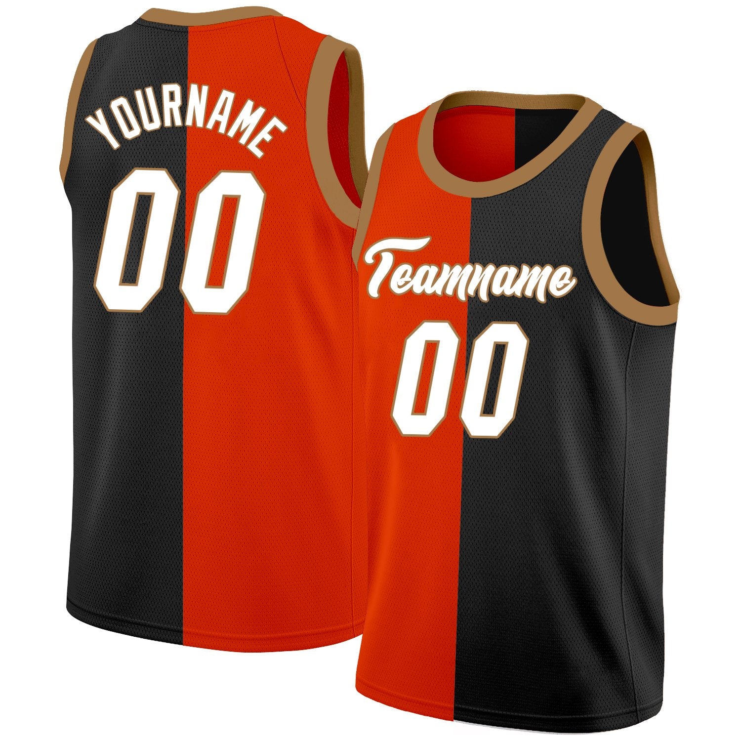 Custom Red Black-White Split Fashion Tops Basketball Jersey