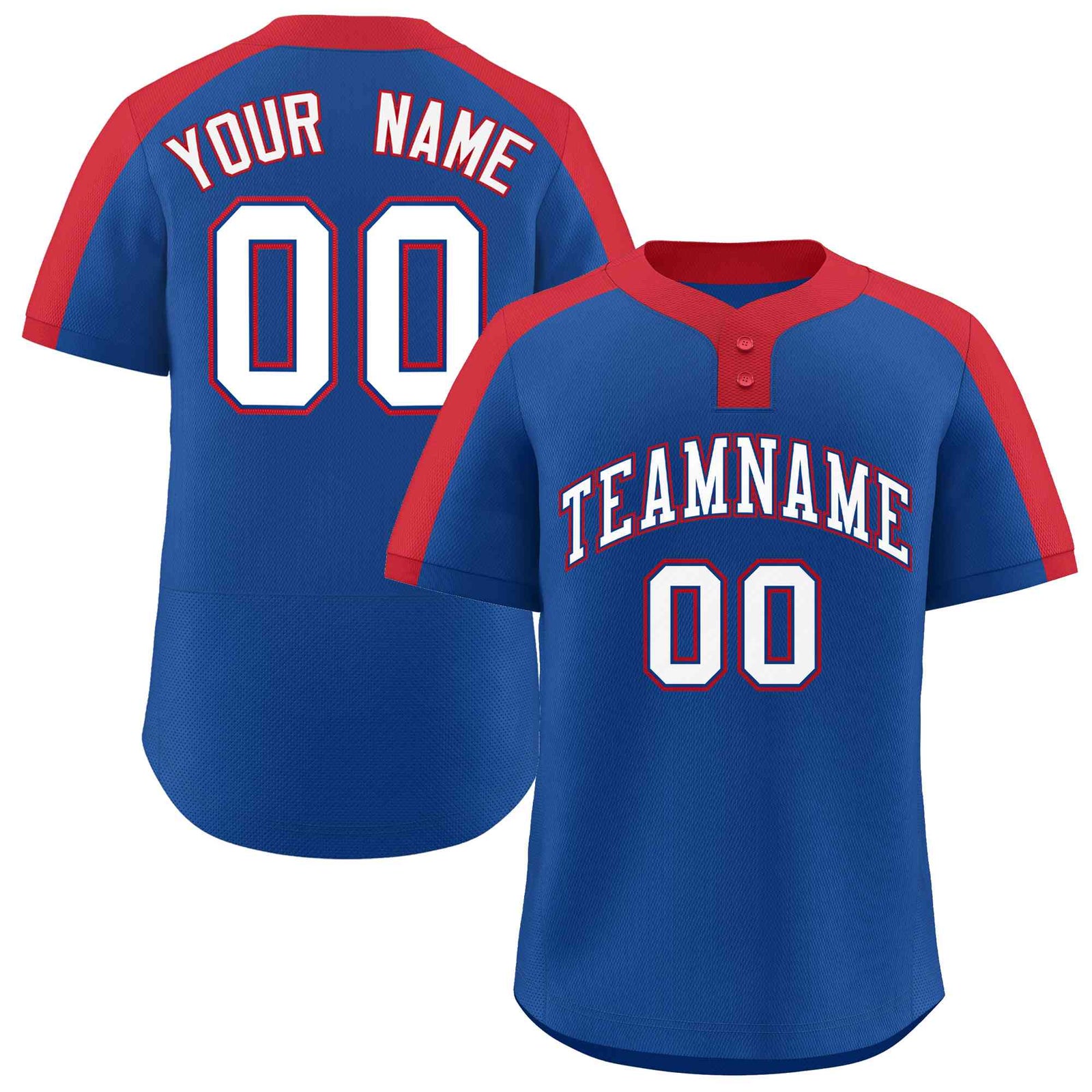 Custom Royal White-Royal Classic Style Authentic Two-Button Softball Jersey