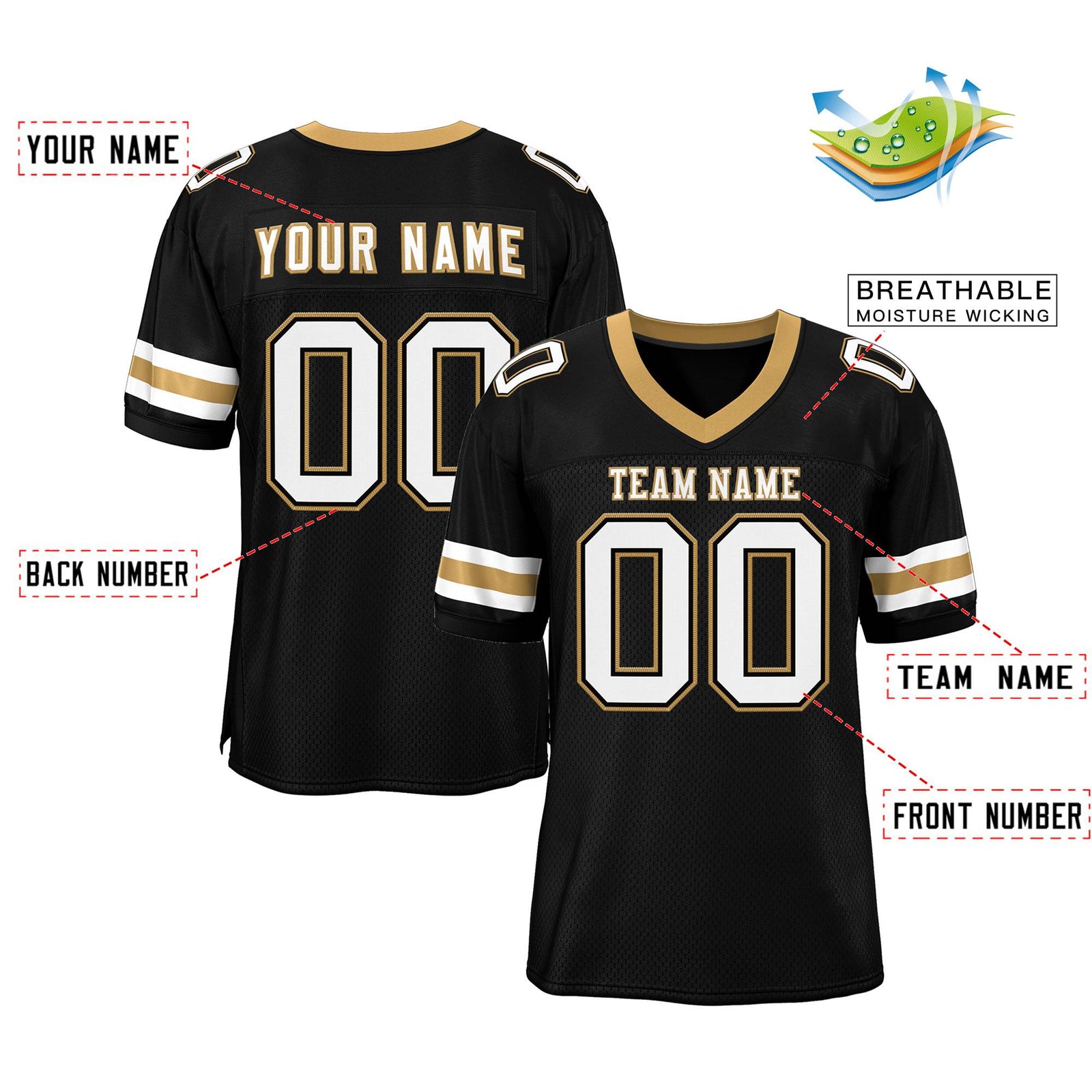 black american football jersey