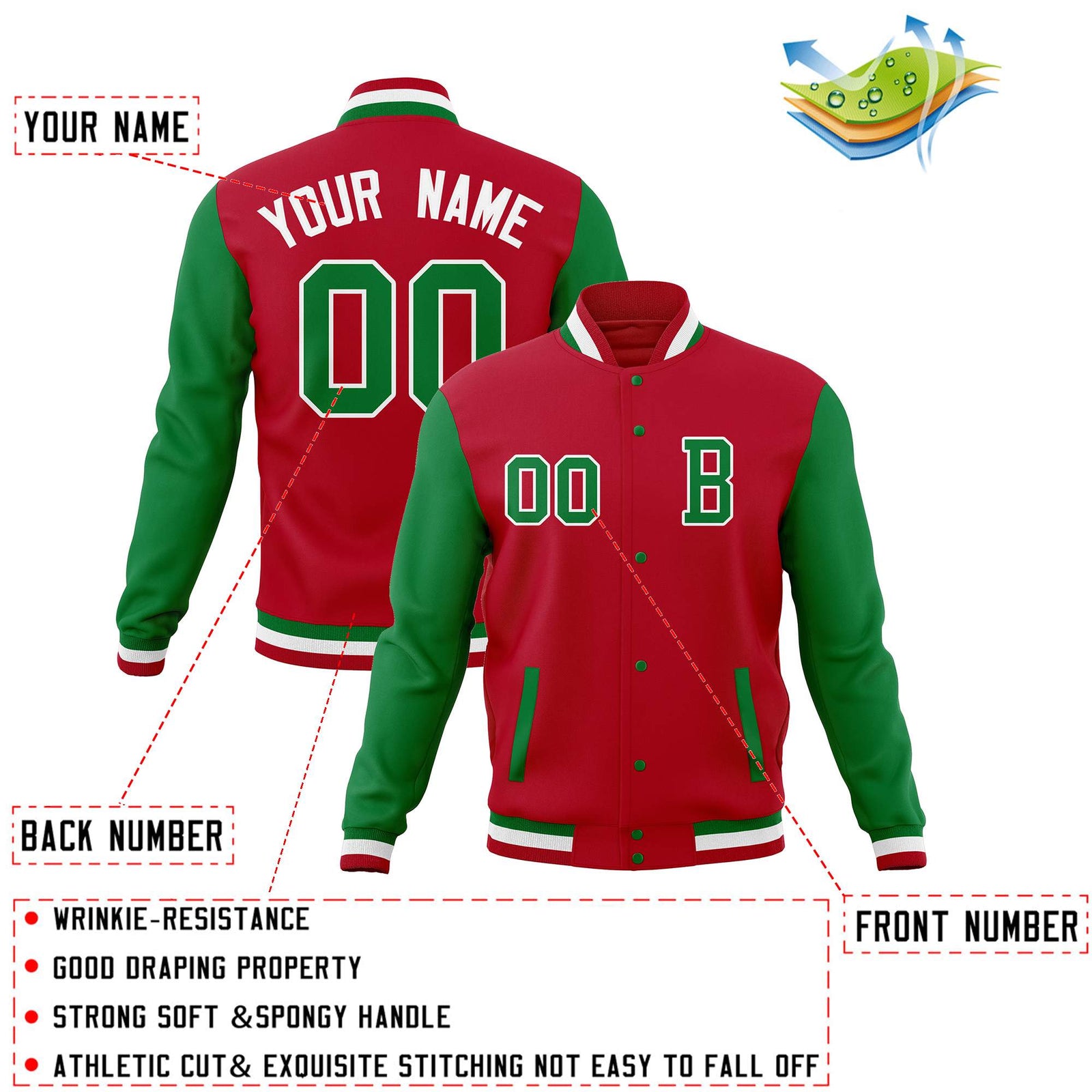 Custom Full-Snap Baseball Coats and Personalized Stitched Varsity Letterman Jackets