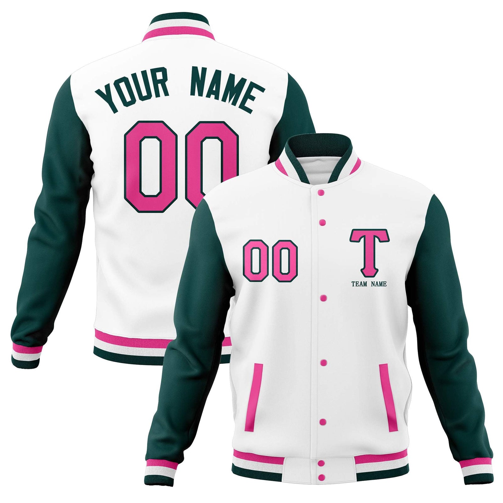 Custom Personalized Letterman Varsity Baseball Jacket Stitched Name Number
