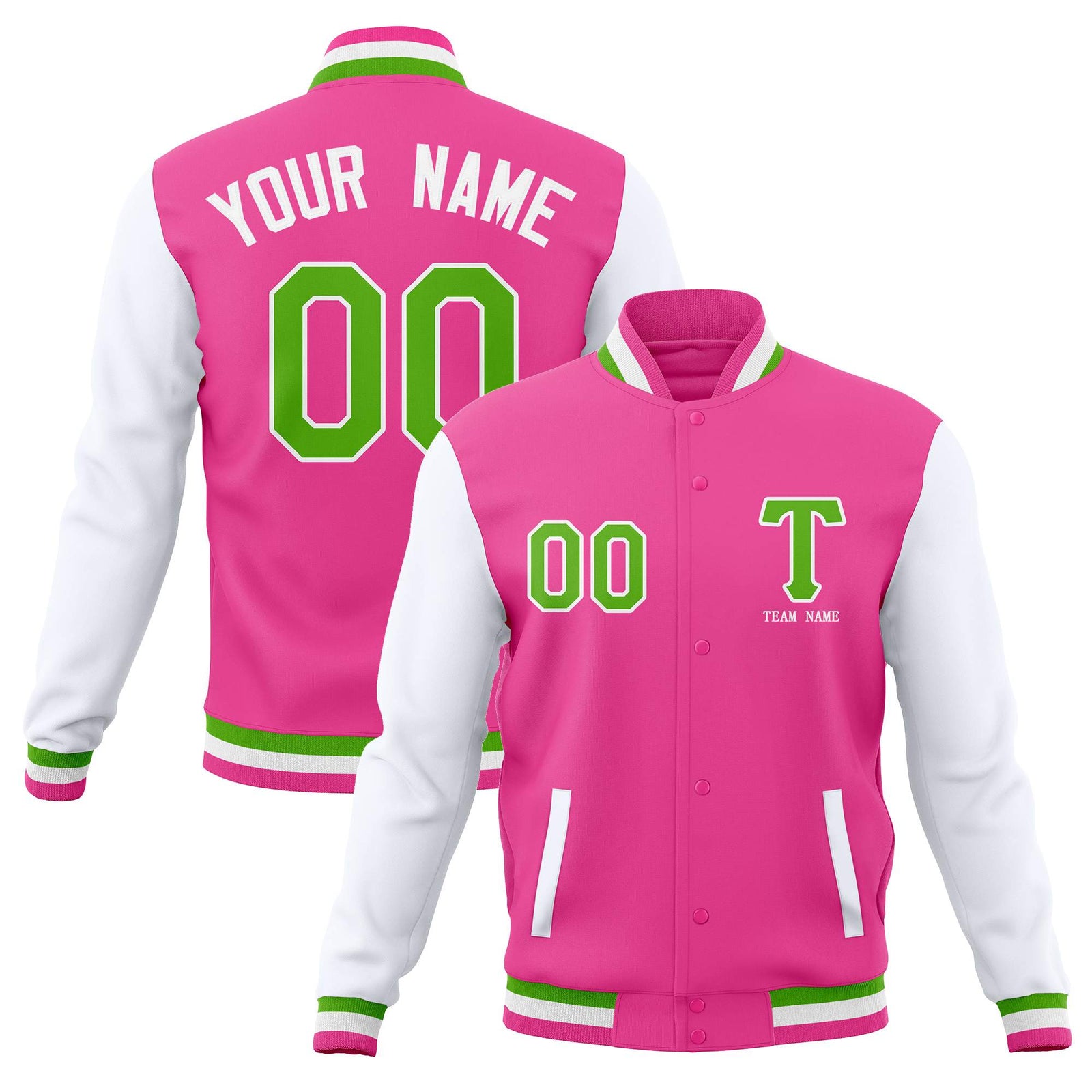 Custom Personalized Letterman Varsity Baseball Jacket Stitched Name Number