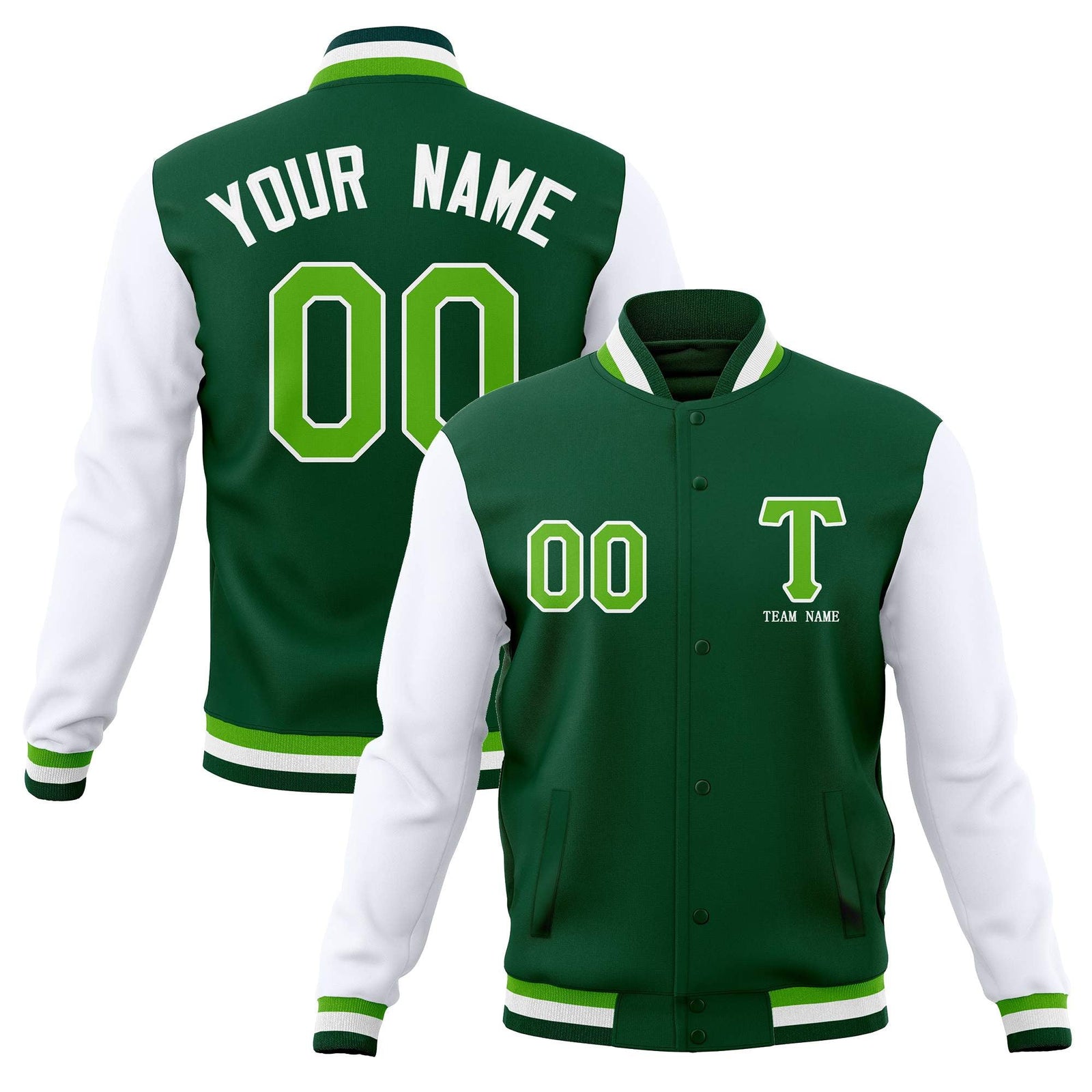 Custom Personalized Letterman Varsity Baseball Jacket Stitched Name Number