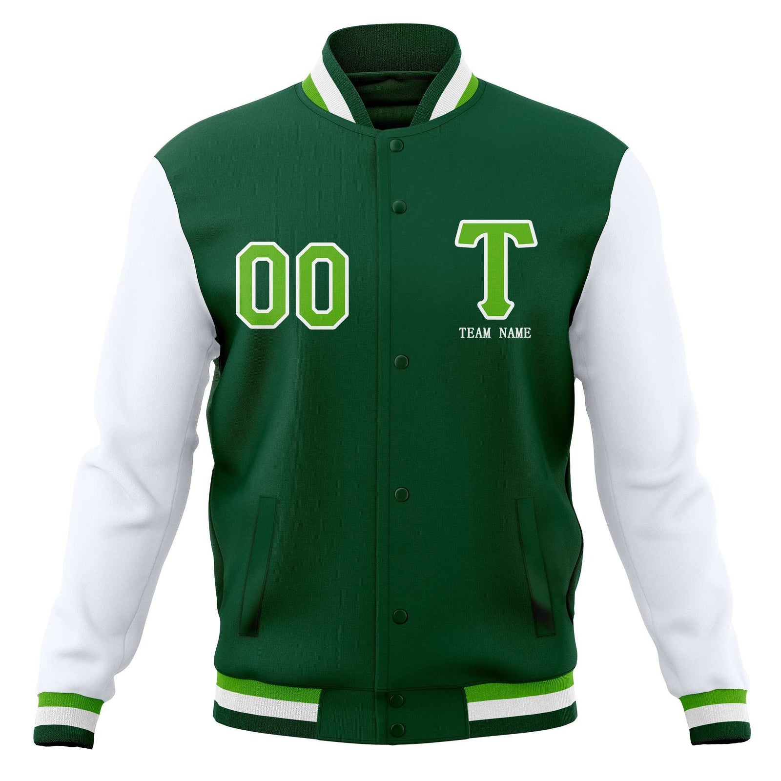 Custom Personalized Letterman Varsity Baseball Jacket Stitched Name Number