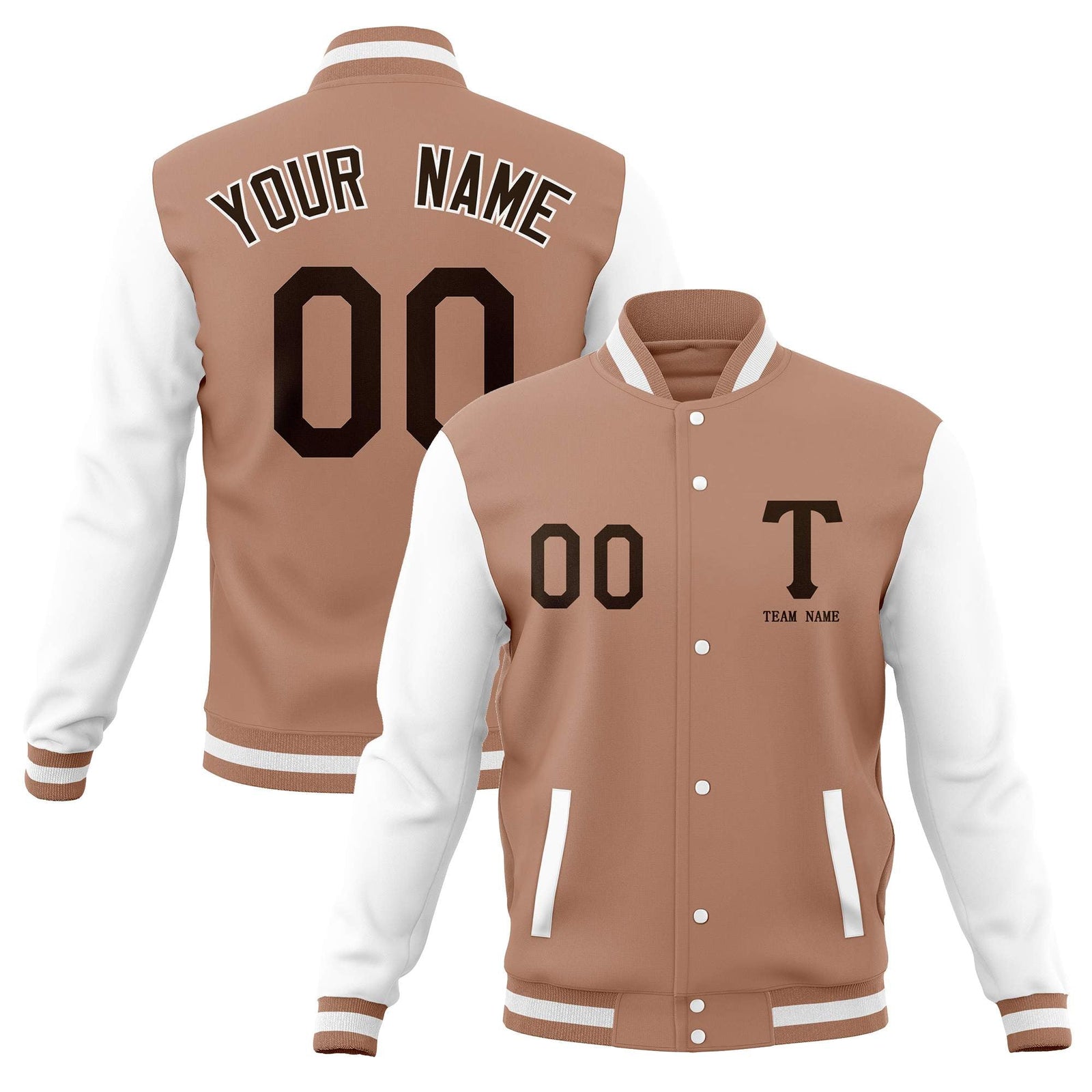 Custom Personalized Letterman Varsity Baseball Jacket Stitched Name Number