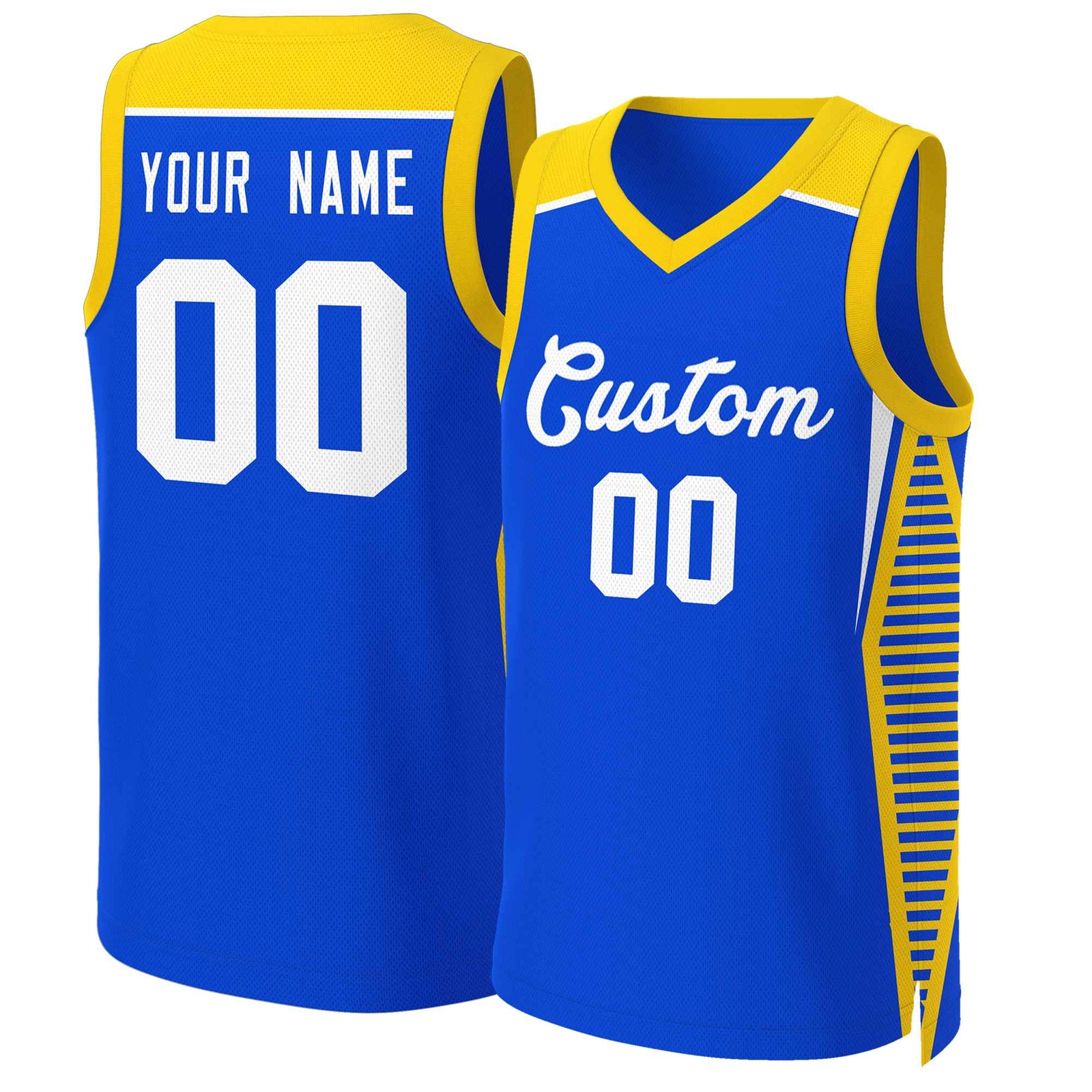 Custom Royal White Classic Tops Mesh Basketball Jersey