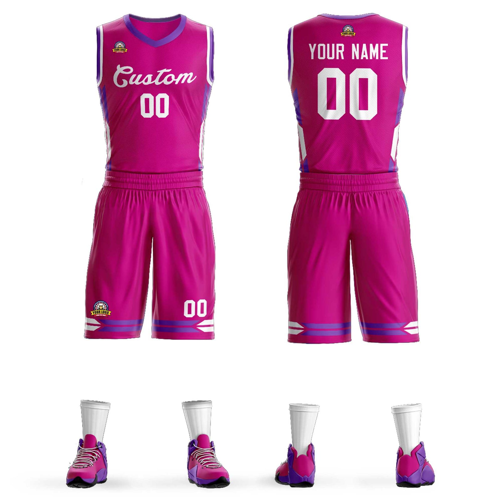 Custom Red Red Classic Sets Mesh Basketball Jersey