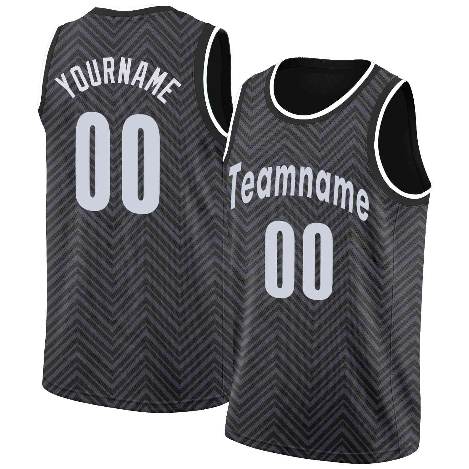 Custom Black White Classic Tops Mesh Sport Basketball Jersey