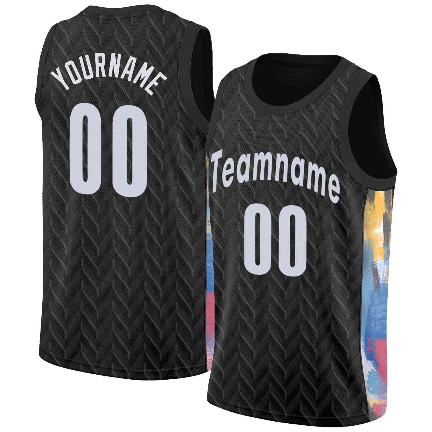 Custom Black White Classic Tops Mesh Sport Basketball Jersey